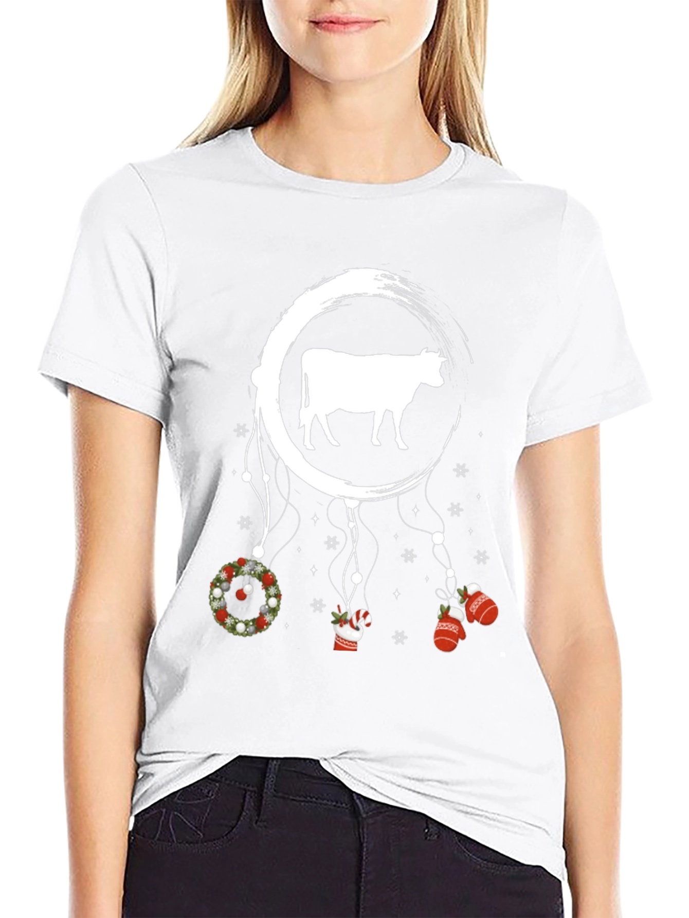 Festive Cow Dreamcatcher Graphic Tee