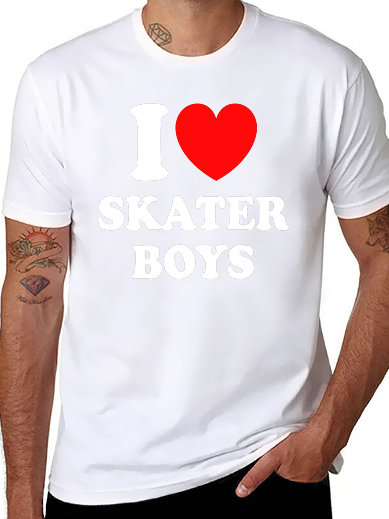 I Heart Skater Boys T-Shirt - Black Tee