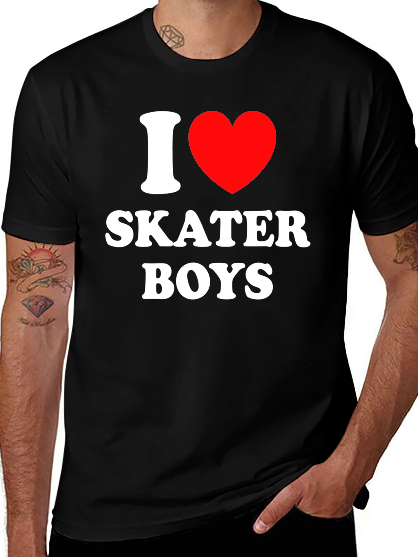 I Heart Skater Boys T-Shirt - Black Tee