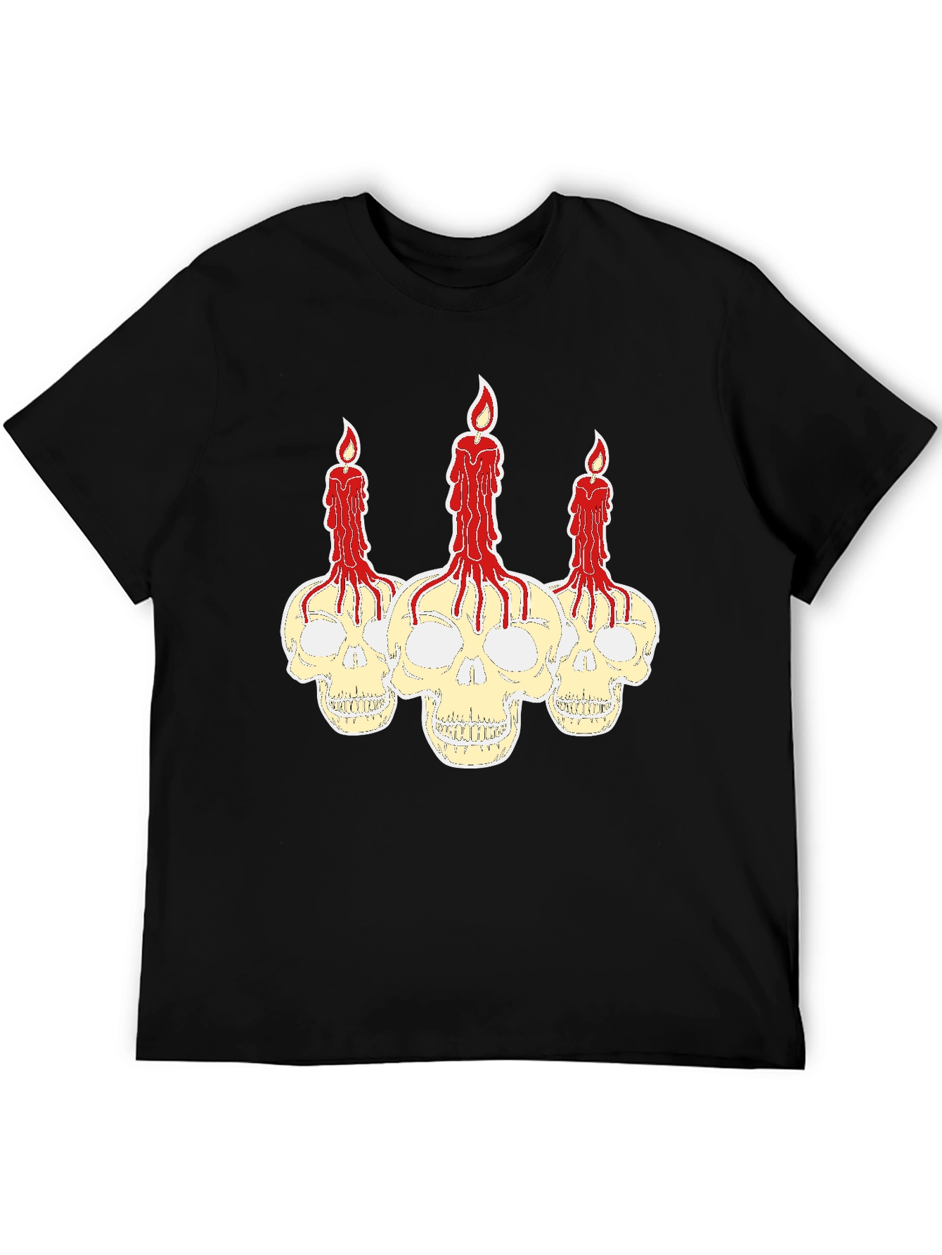 Skull Candle Graphic Print Tee