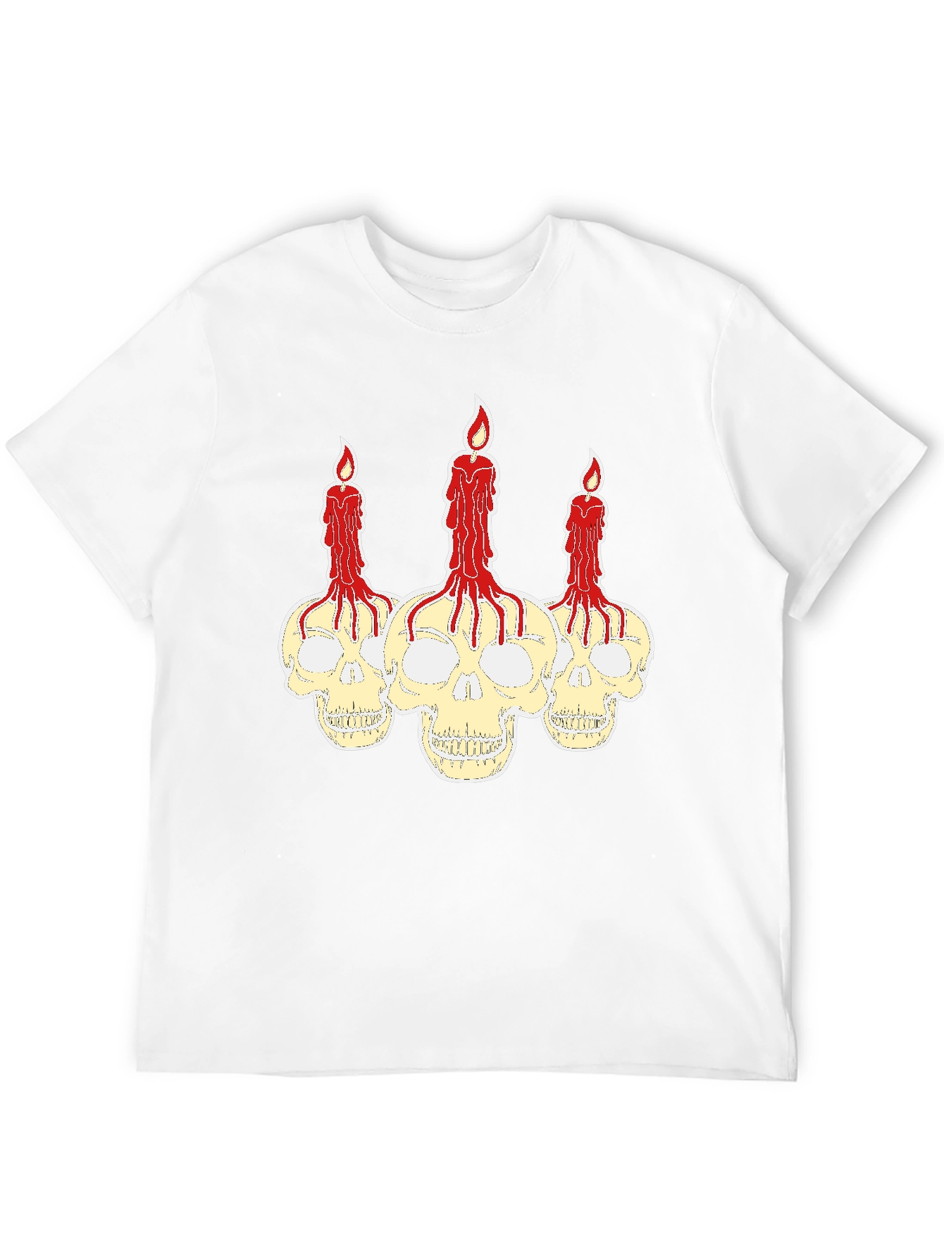 Skull Candle Graphic Print Tee