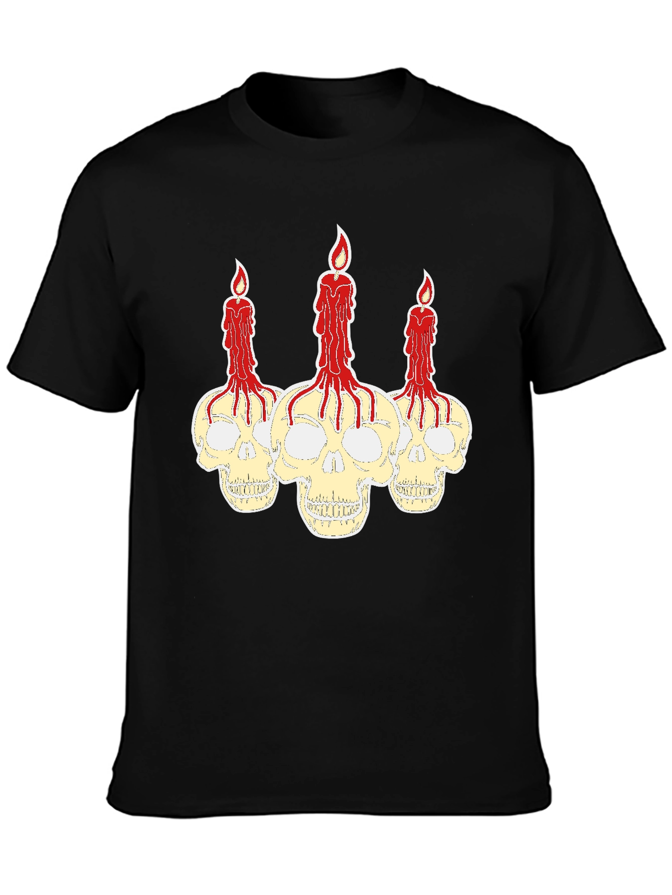 Skull Candle Graphic Print Tee