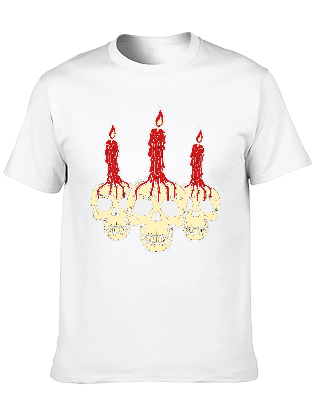 Skull Candle Graphic Print Tee