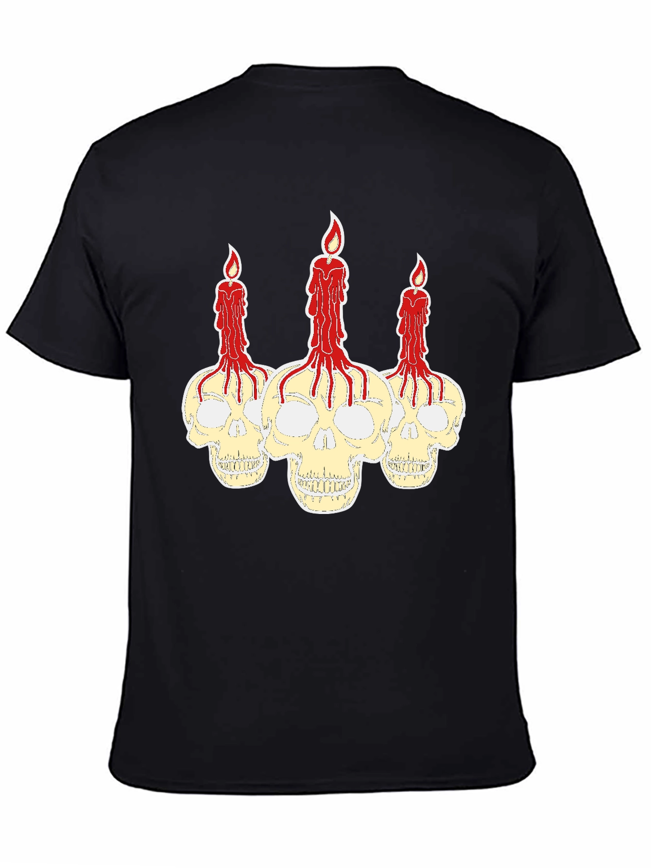 Skull Candle Graphic Print Tee