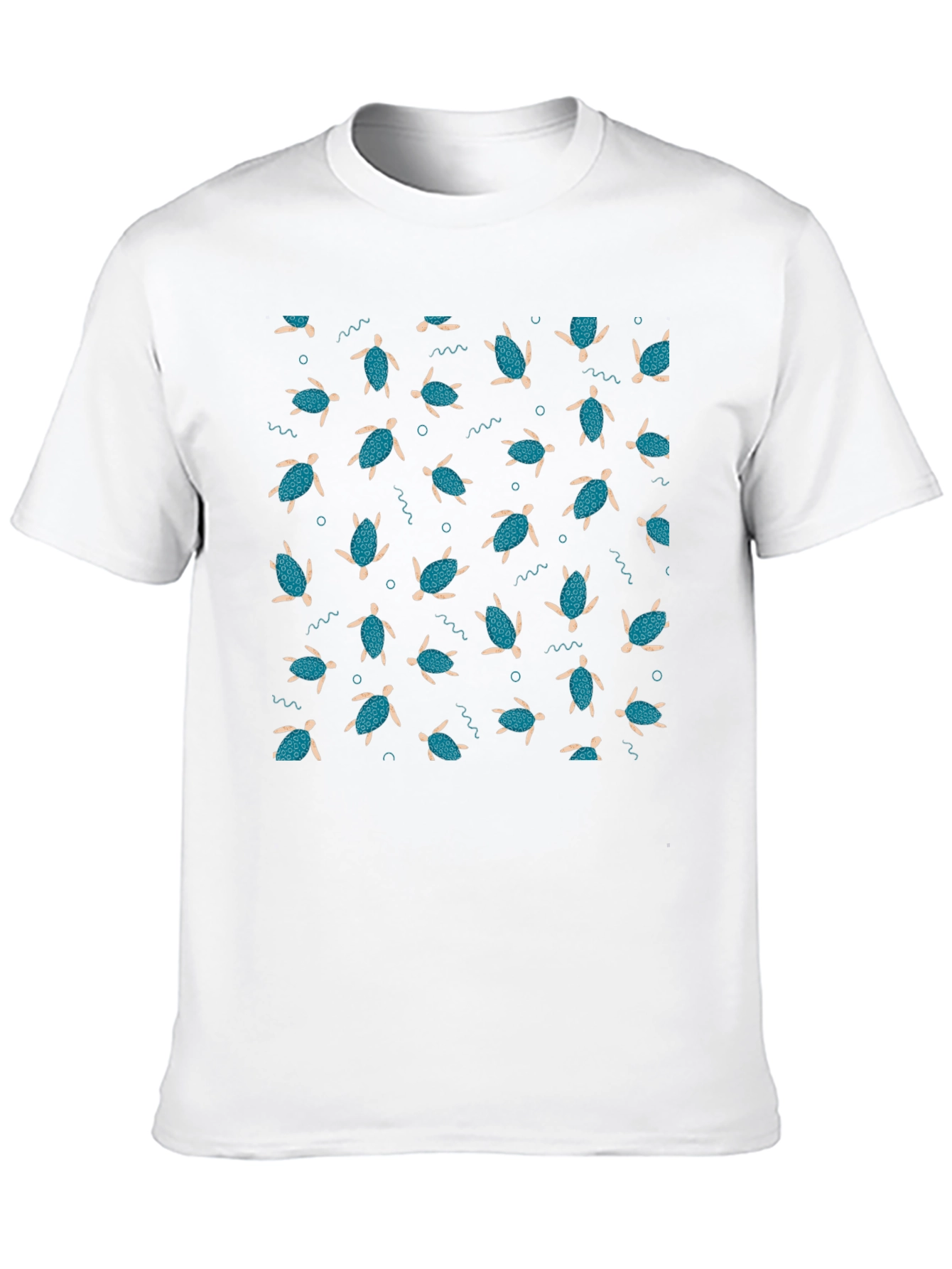 Turtle Pattern Black T-Shirt