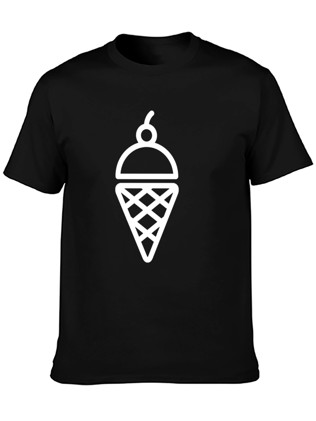 Ice Cream Graphic Tee - Stylish Unisex Black T-Shirt