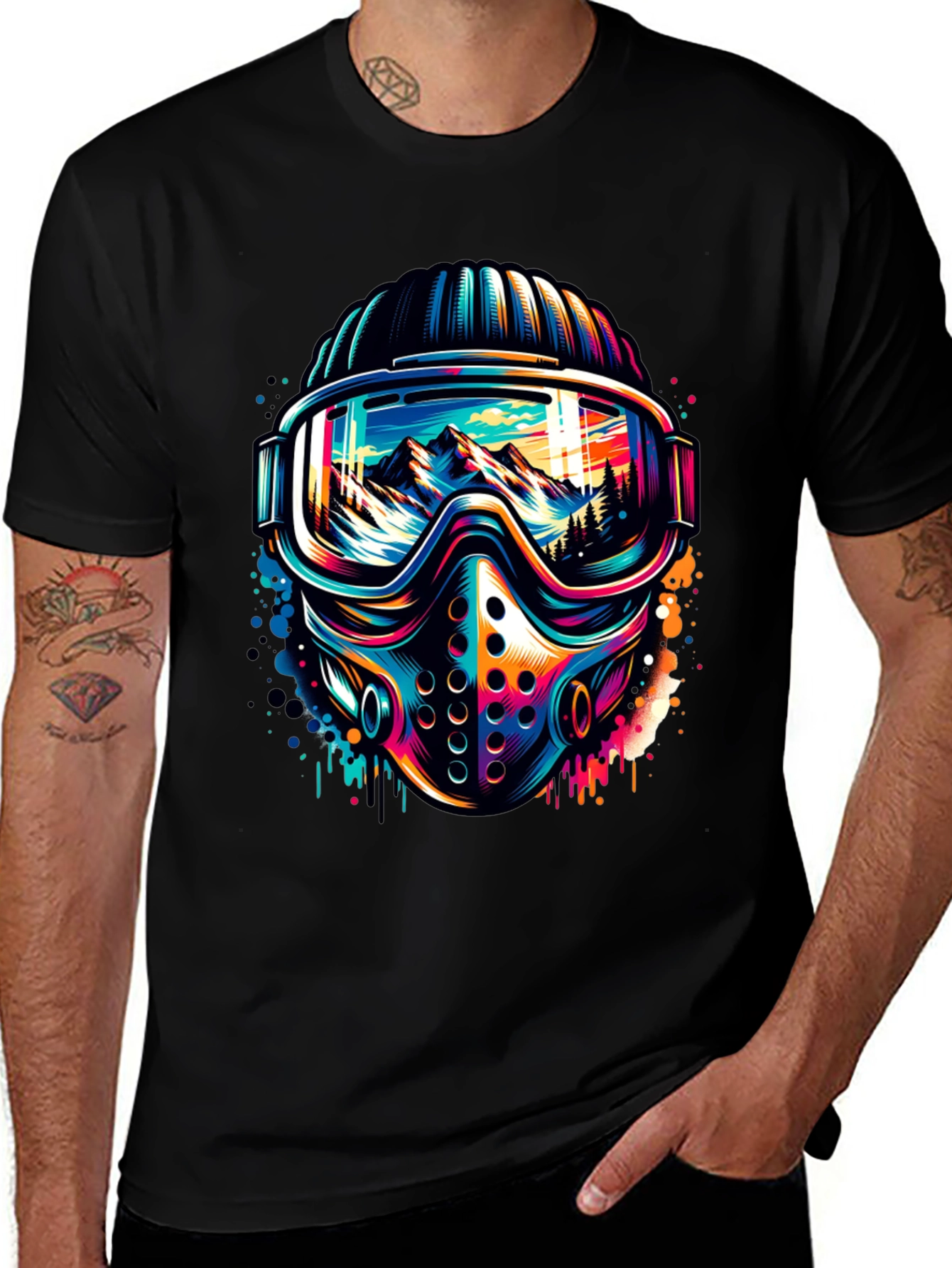 Vibrant Ski Mask Graphic Tee