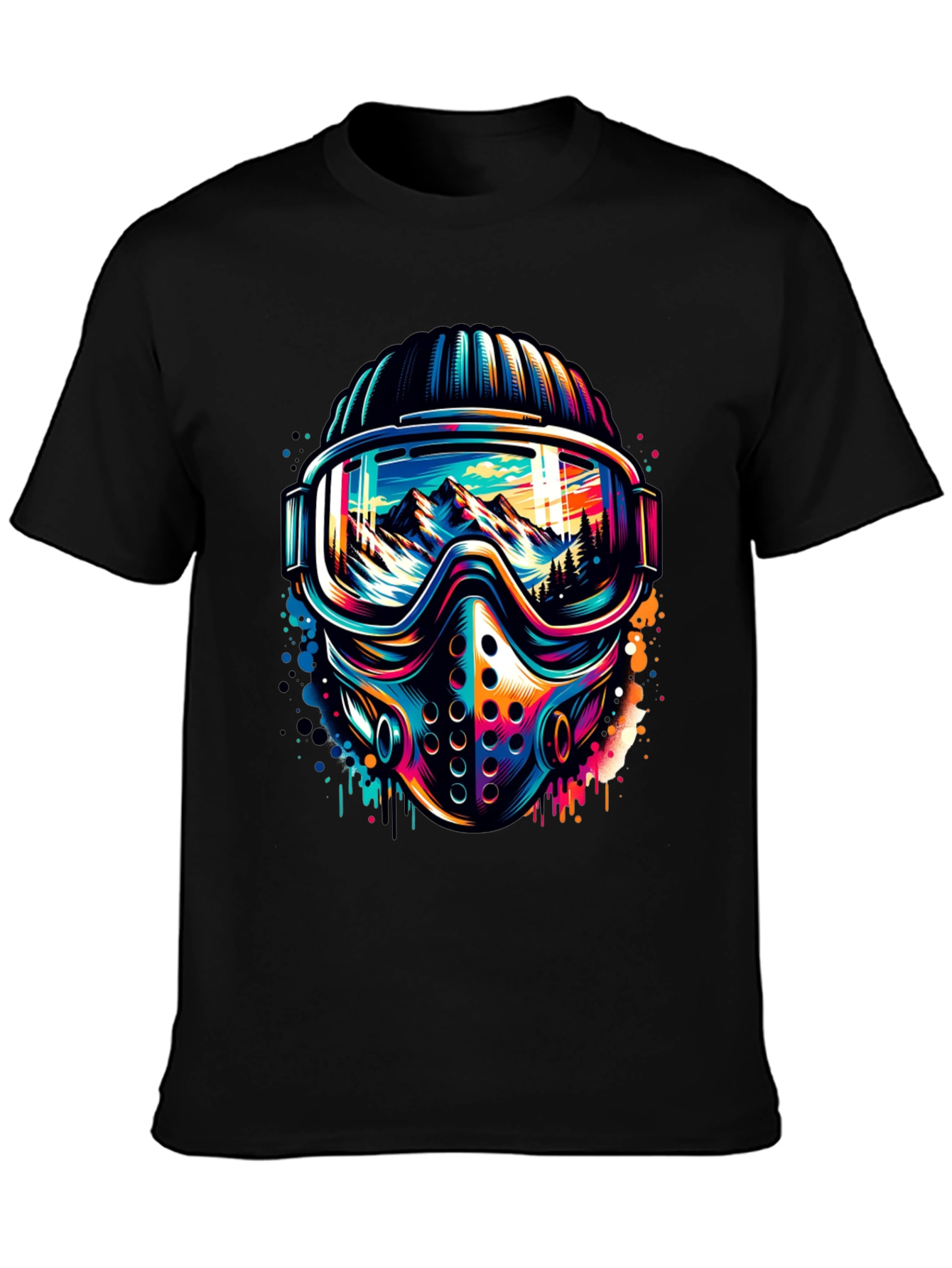 Vibrant Ski Mask Graphic Tee