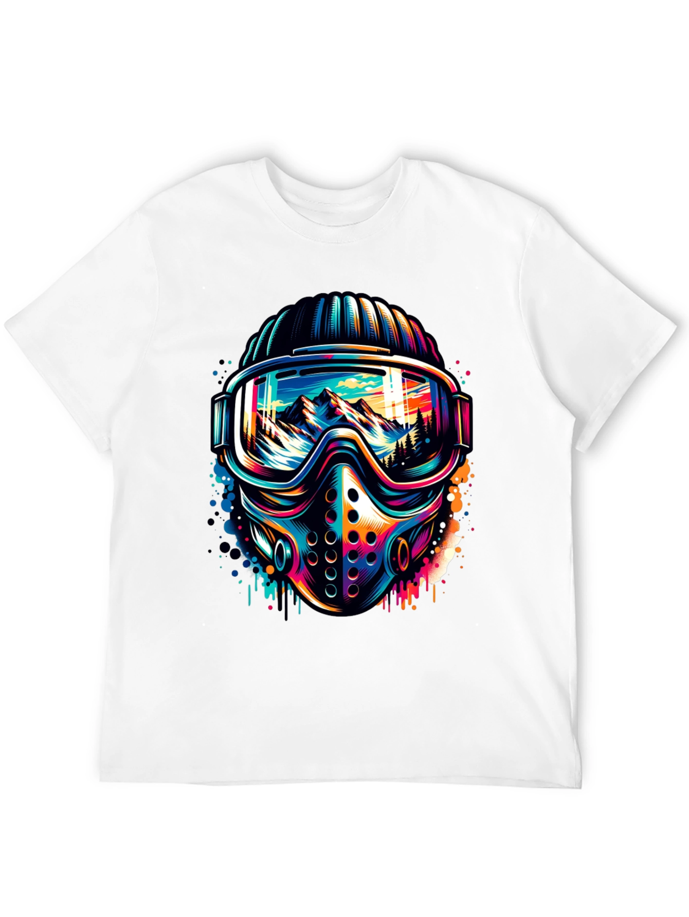Vibrant Ski Mask Graphic Tee