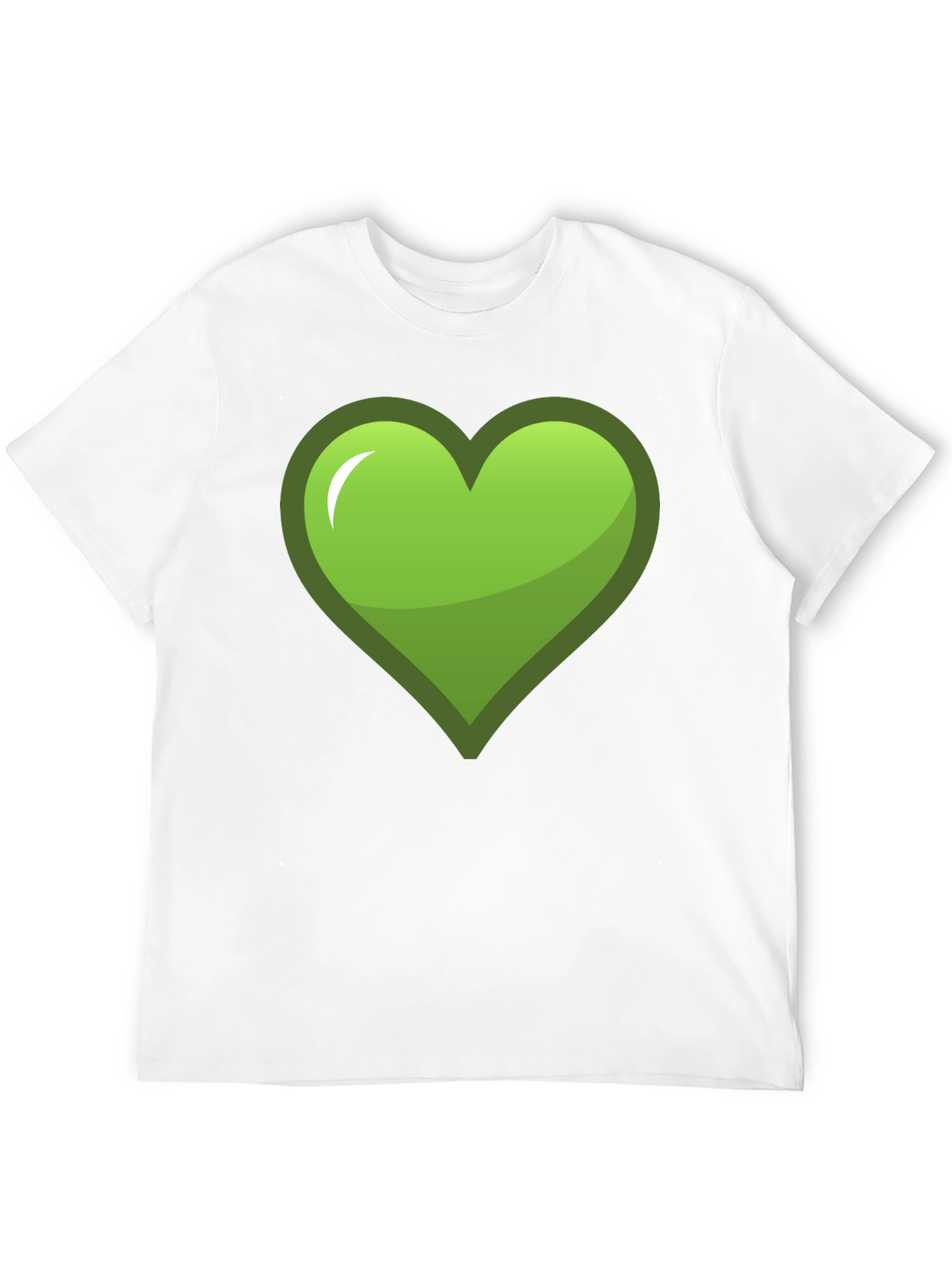 Green Heart Graphic Black T-Shirt