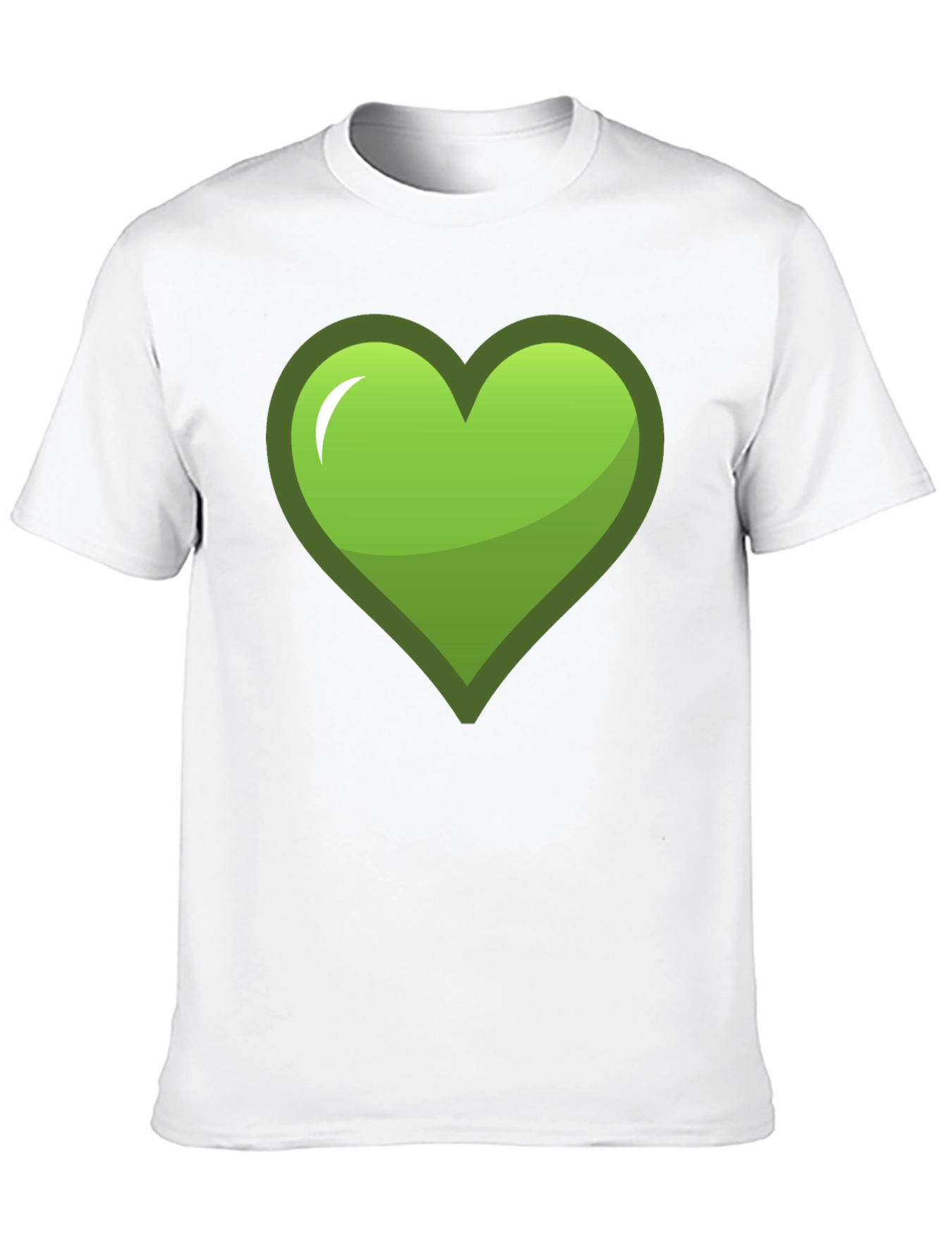 Green Heart Graphic Black T-Shirt
