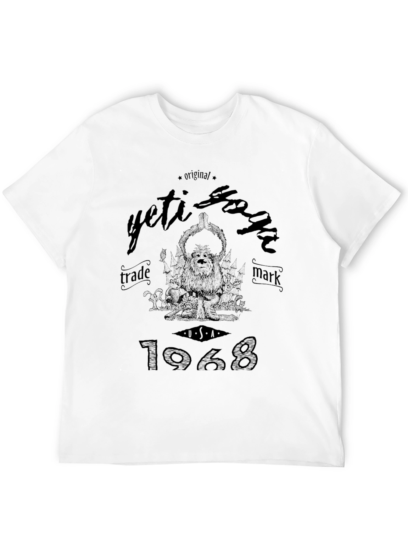 Yeti Yoga Black Graphic T-Shirt