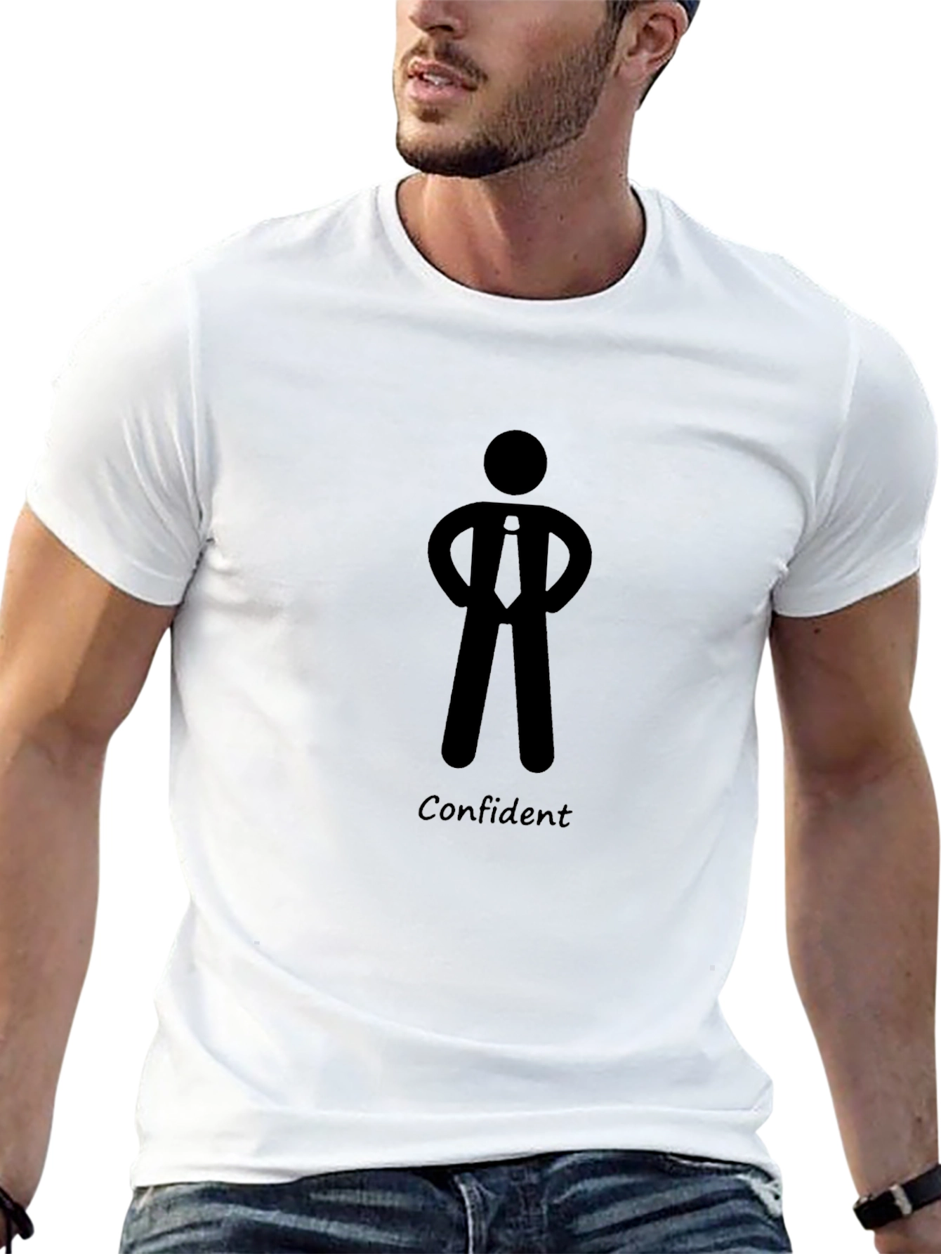 Confident Man Graphic Tee - Black