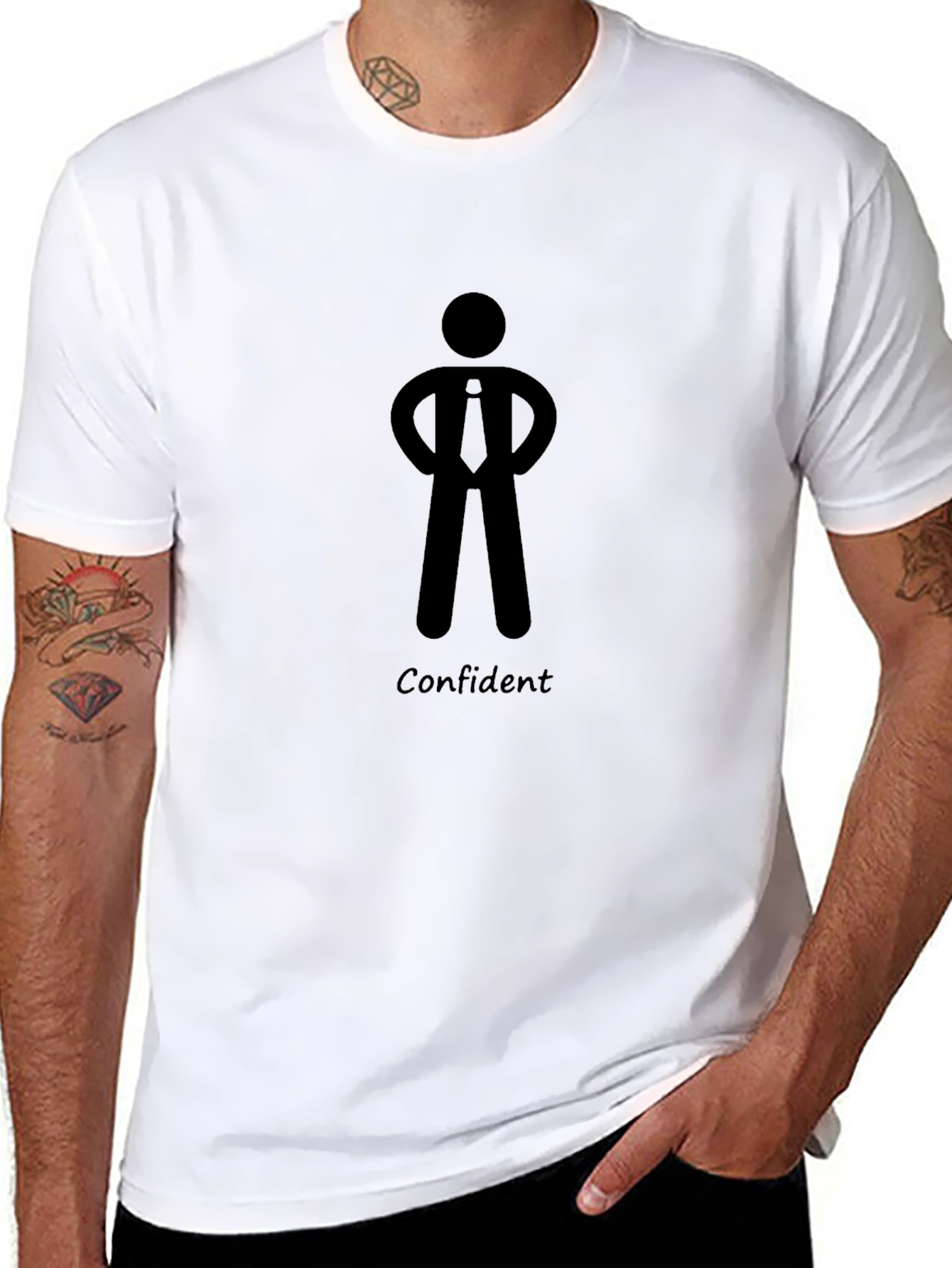 Confident Man Graphic Tee - Black