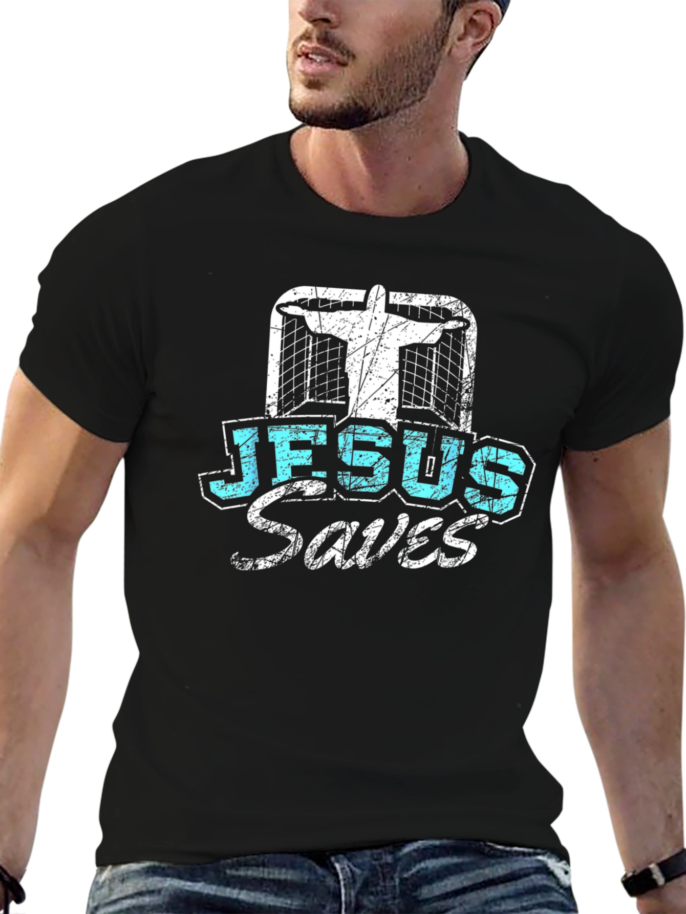 Jesus Saves Mens Graphic T-Shirt