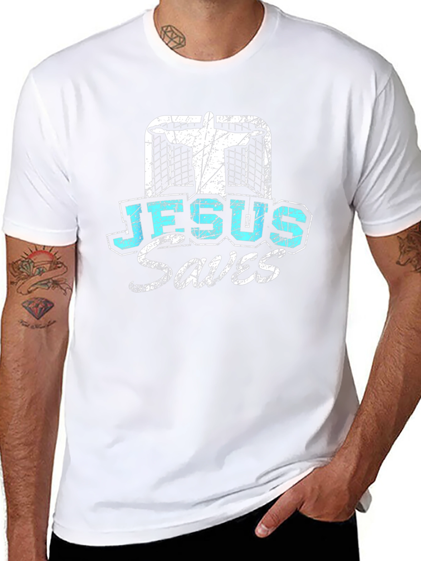 Jesus Saves Mens Graphic T-Shirt