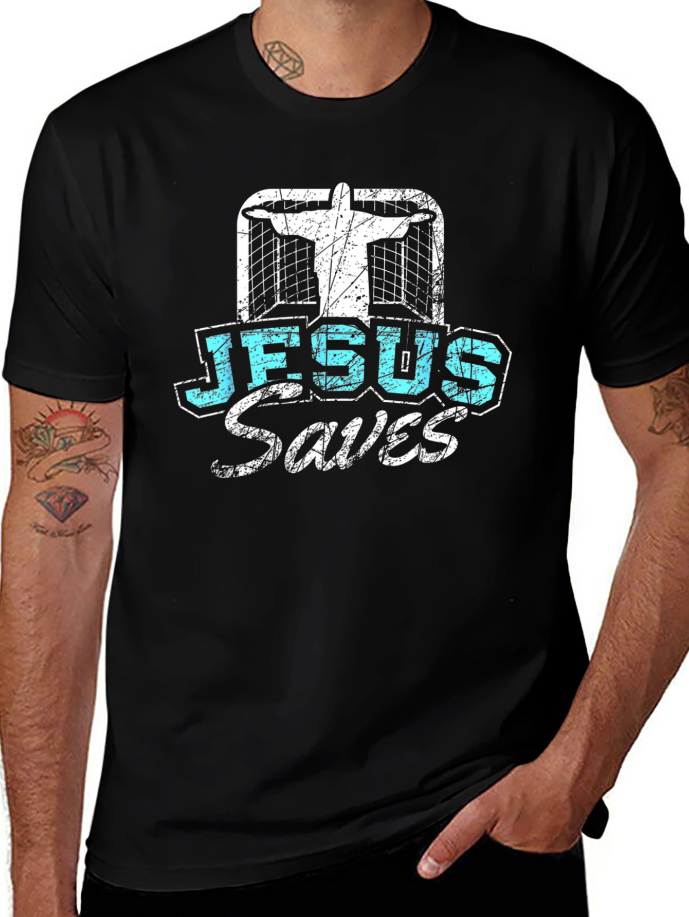 Jesus Saves Mens Graphic T-Shirt