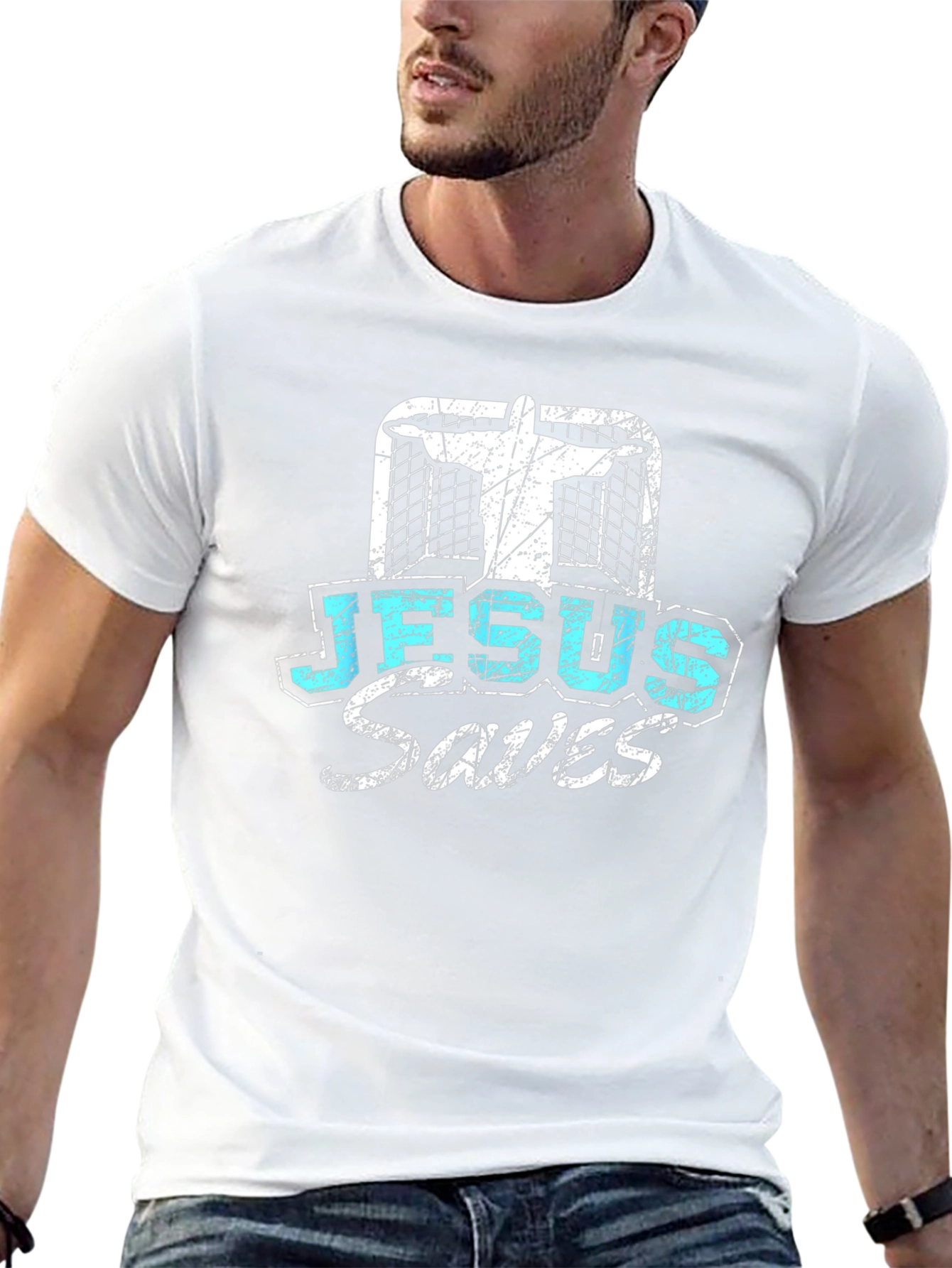Jesus Saves Mens Graphic T-Shirt