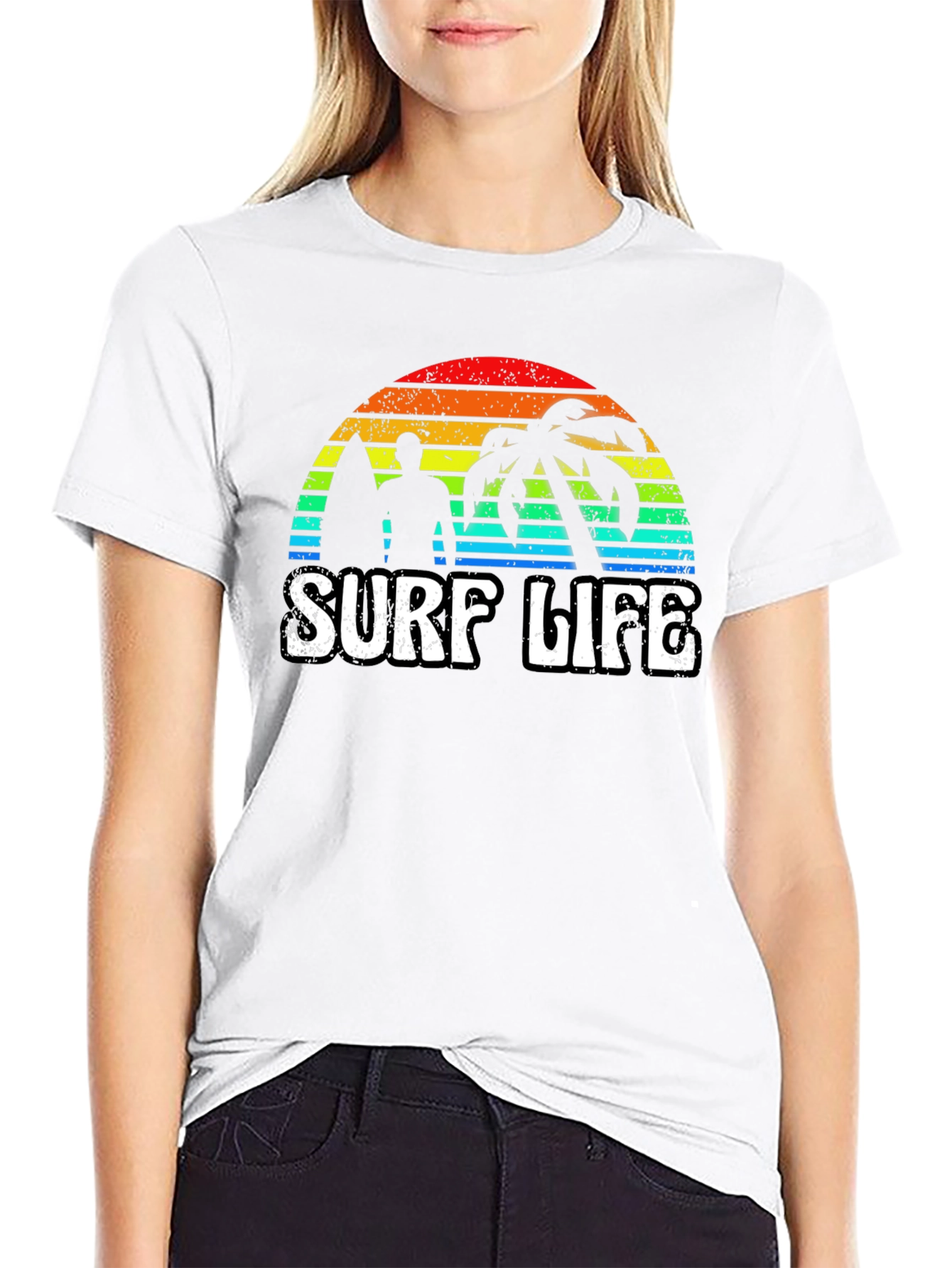 Surf Life Graphic Tee - Retro Sunset