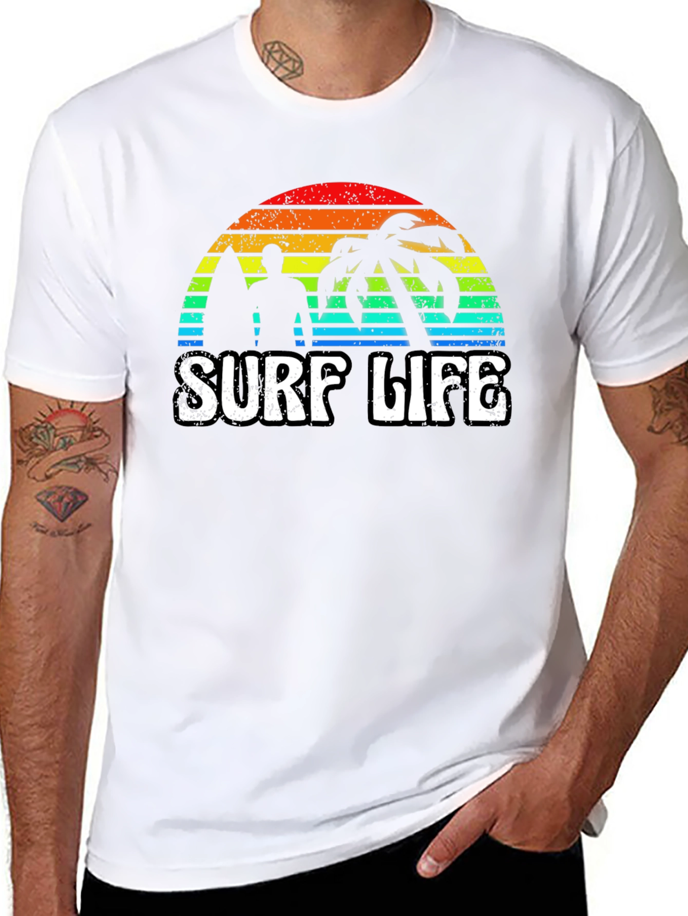 Surf Life Graphic Tee - Retro Sunset