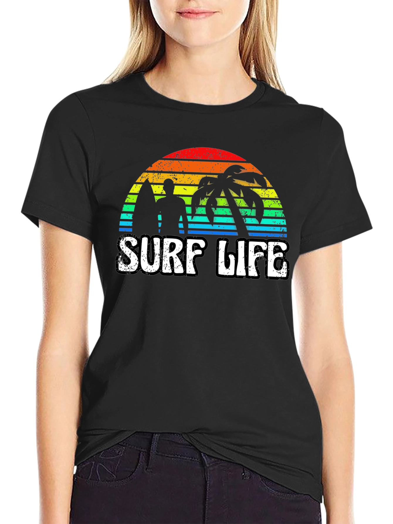 Surf Life Graphic Tee - Retro Sunset