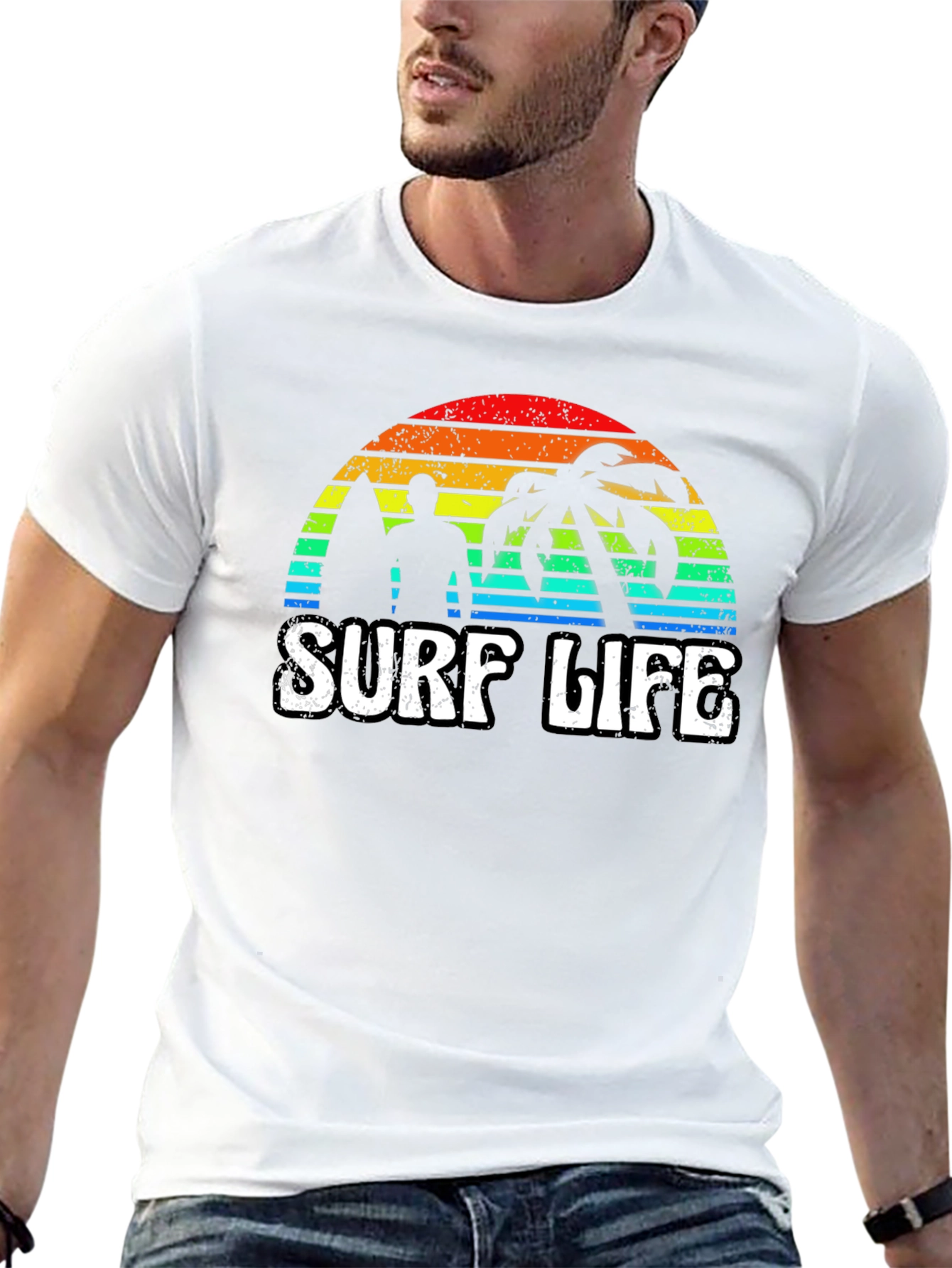 Surf Life Graphic Tee - Retro Sunset