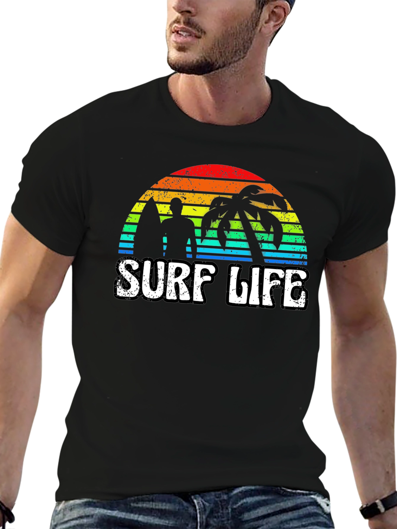Surf Life Graphic Tee - Retro Sunset