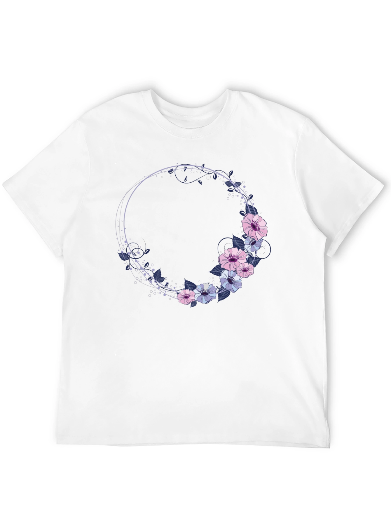 Floral Wreath Graphic T-Shirt - Stylish Comfort
