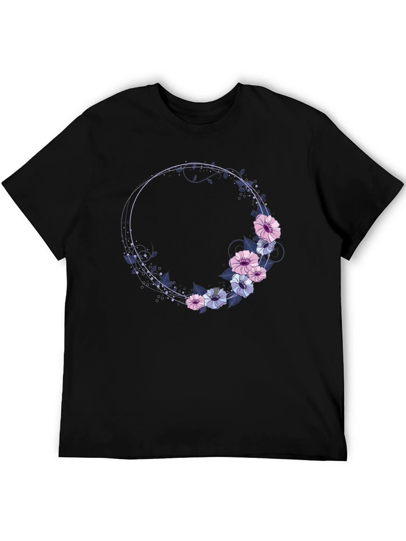 Floral Wreath Graphic T-Shirt - Stylish Comfort