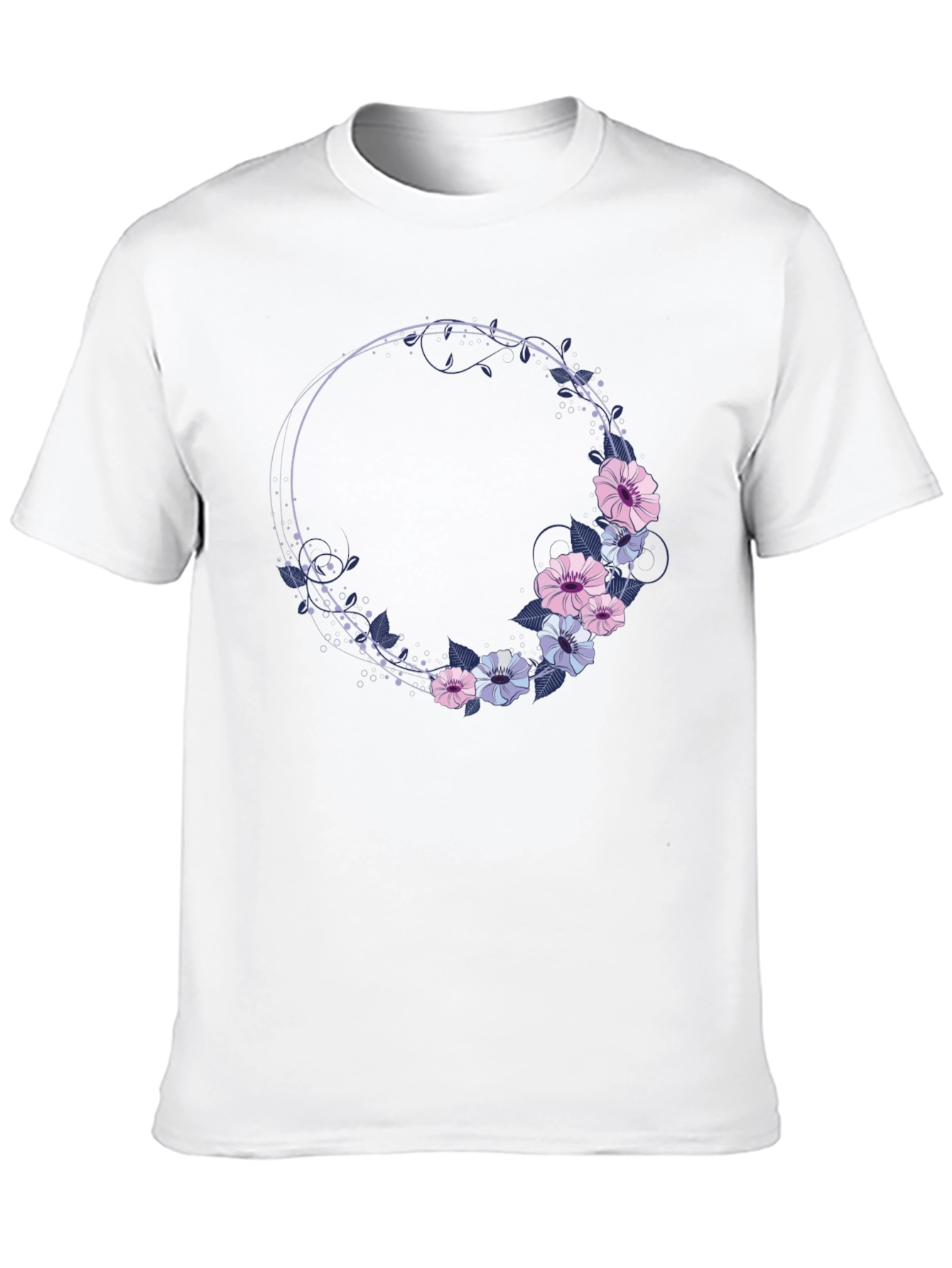 Floral Wreath Graphic T-Shirt - Stylish Comfort