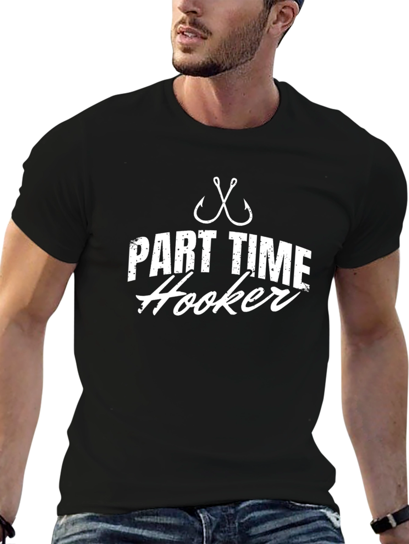 Part Time Hooker Fishing T-Shirt - Black