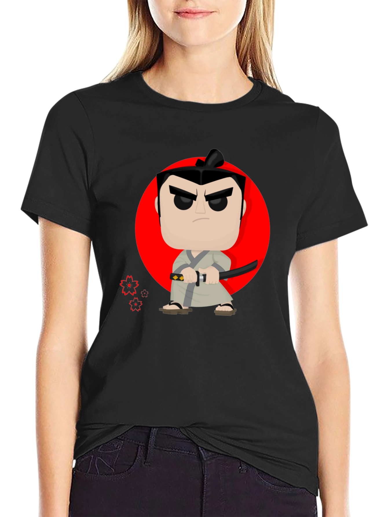 Samurai Jack Pop Art T-Shirt - Black Cotton Tee