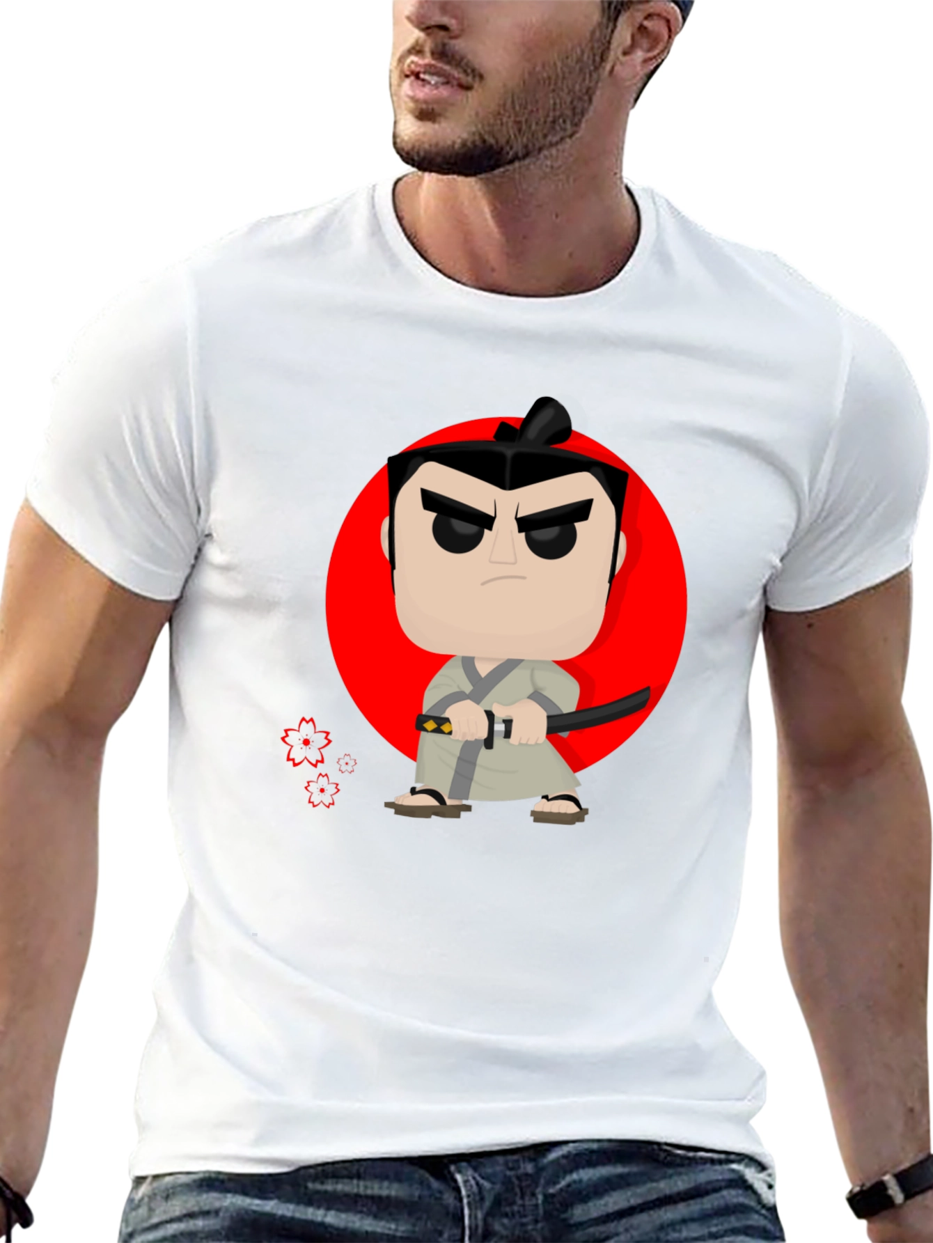 Samurai Jack Pop Art T-Shirt - Black Cotton Tee
