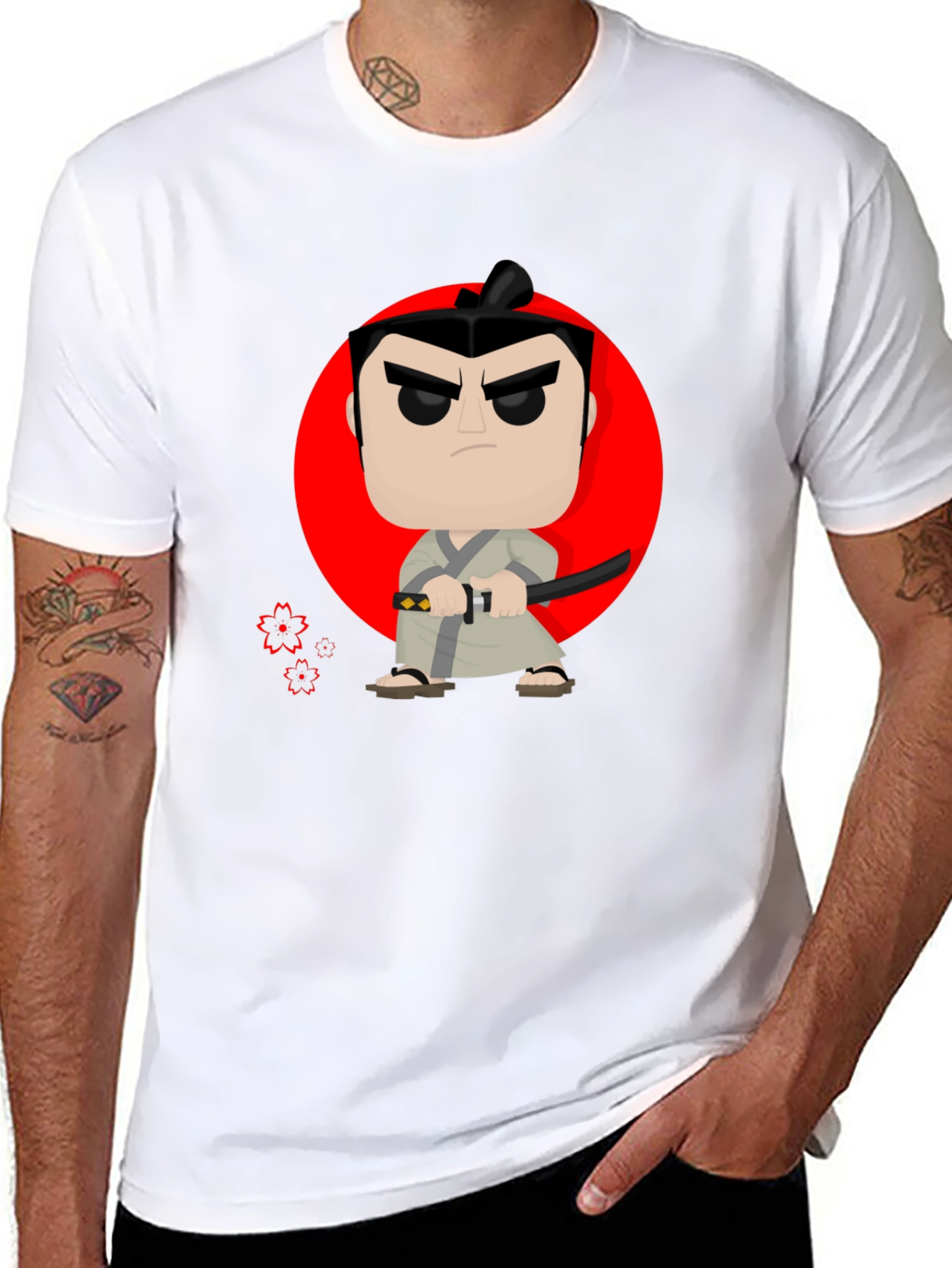 Samurai Jack Pop Art T-Shirt - Black Cotton Tee