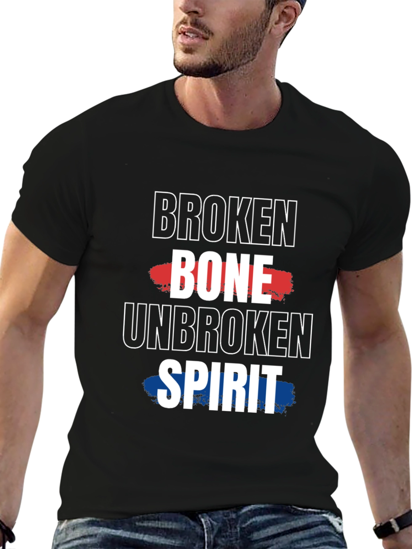 Broken Bone Unbroken Spirit Graphic T-Shirt
