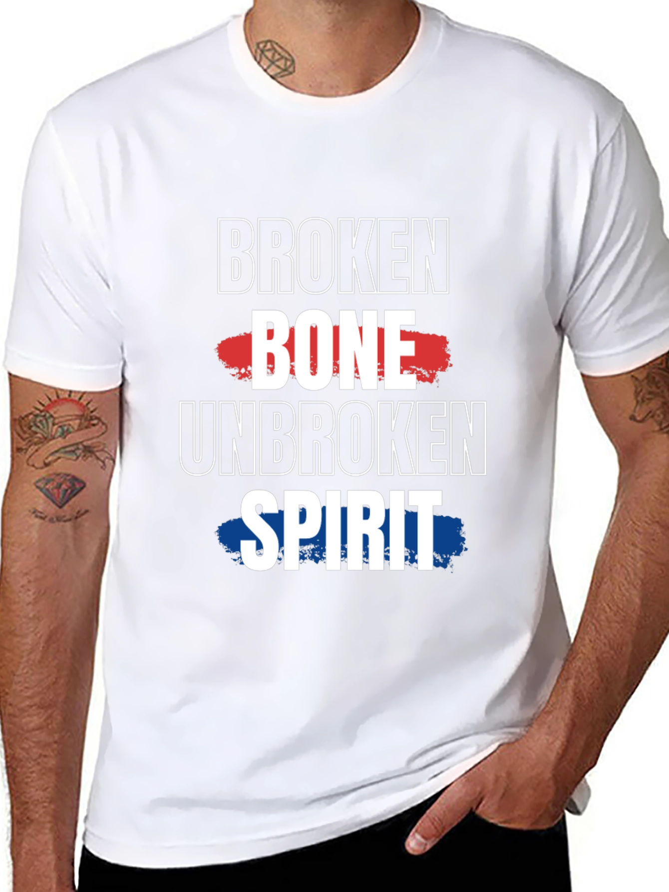 Broken Bone Unbroken Spirit Graphic T-Shirt