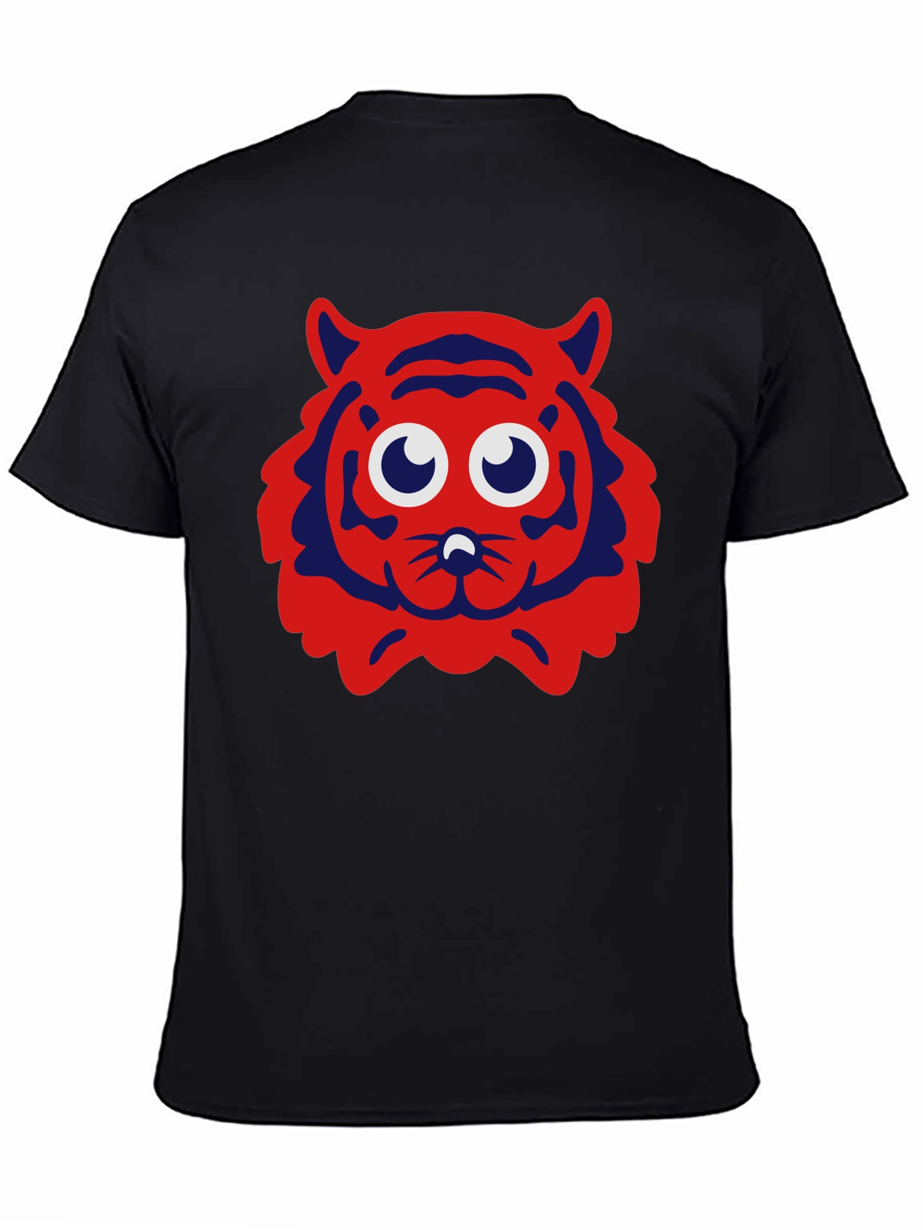 Cartoon Tiger Graphic Tee - Black T-Shirt