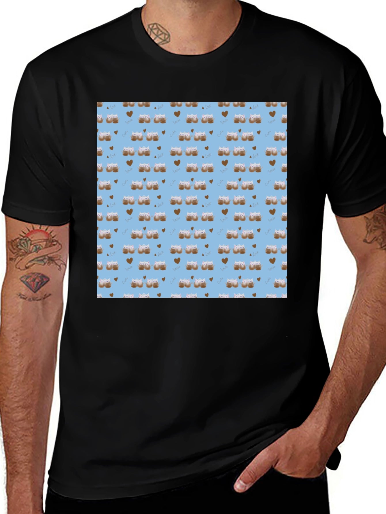 Cute Coffee & Hearts T-Shirt -  Unisex Graphic Tee