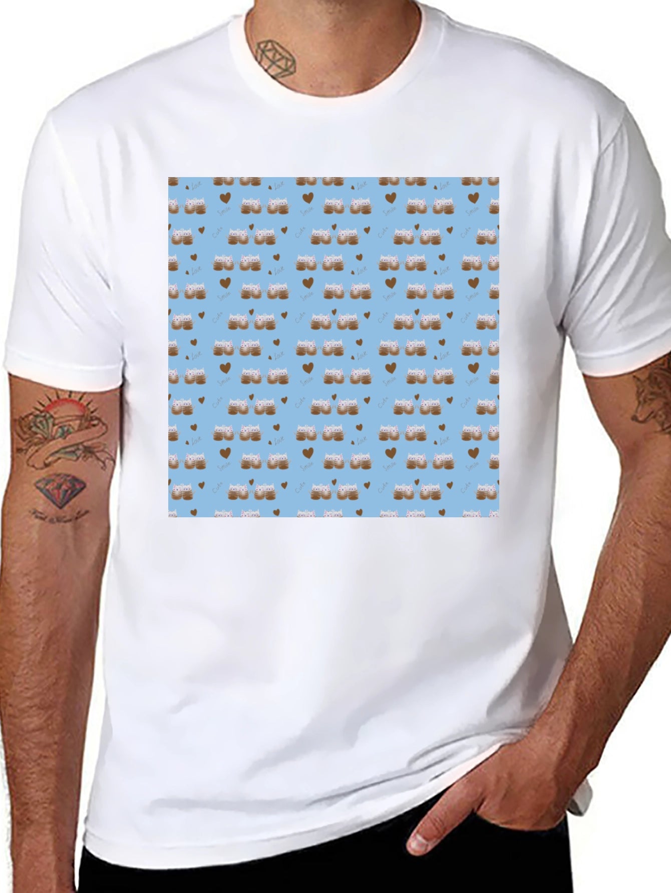 Cute Coffee & Hearts T-Shirt -  Unisex Graphic Tee