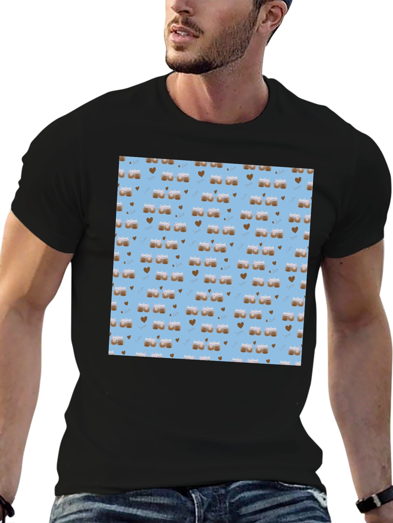 Cute Coffee & Hearts T-Shirt -  Unisex Graphic Tee