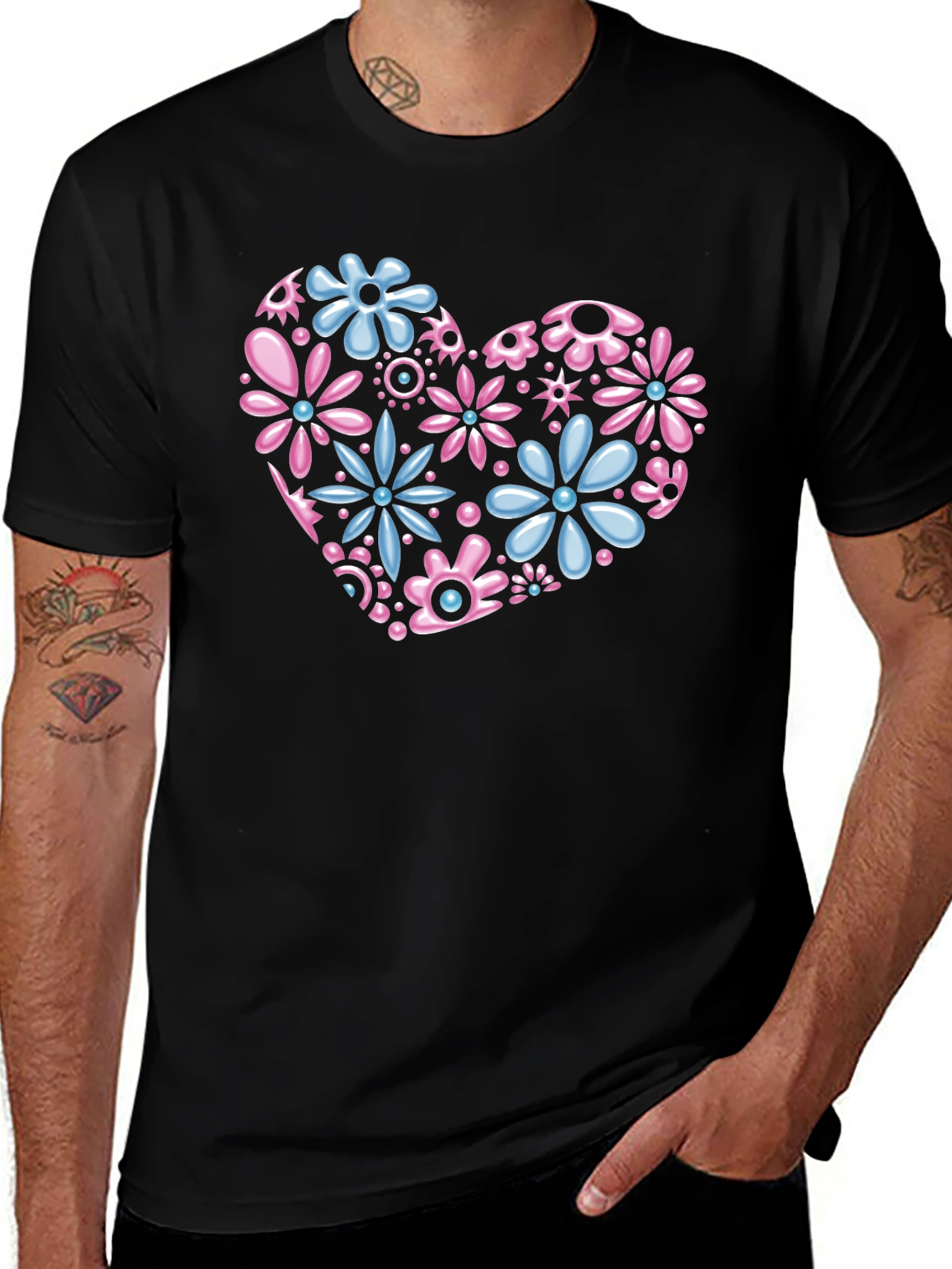 Floral Heart Graphic T-Shirt