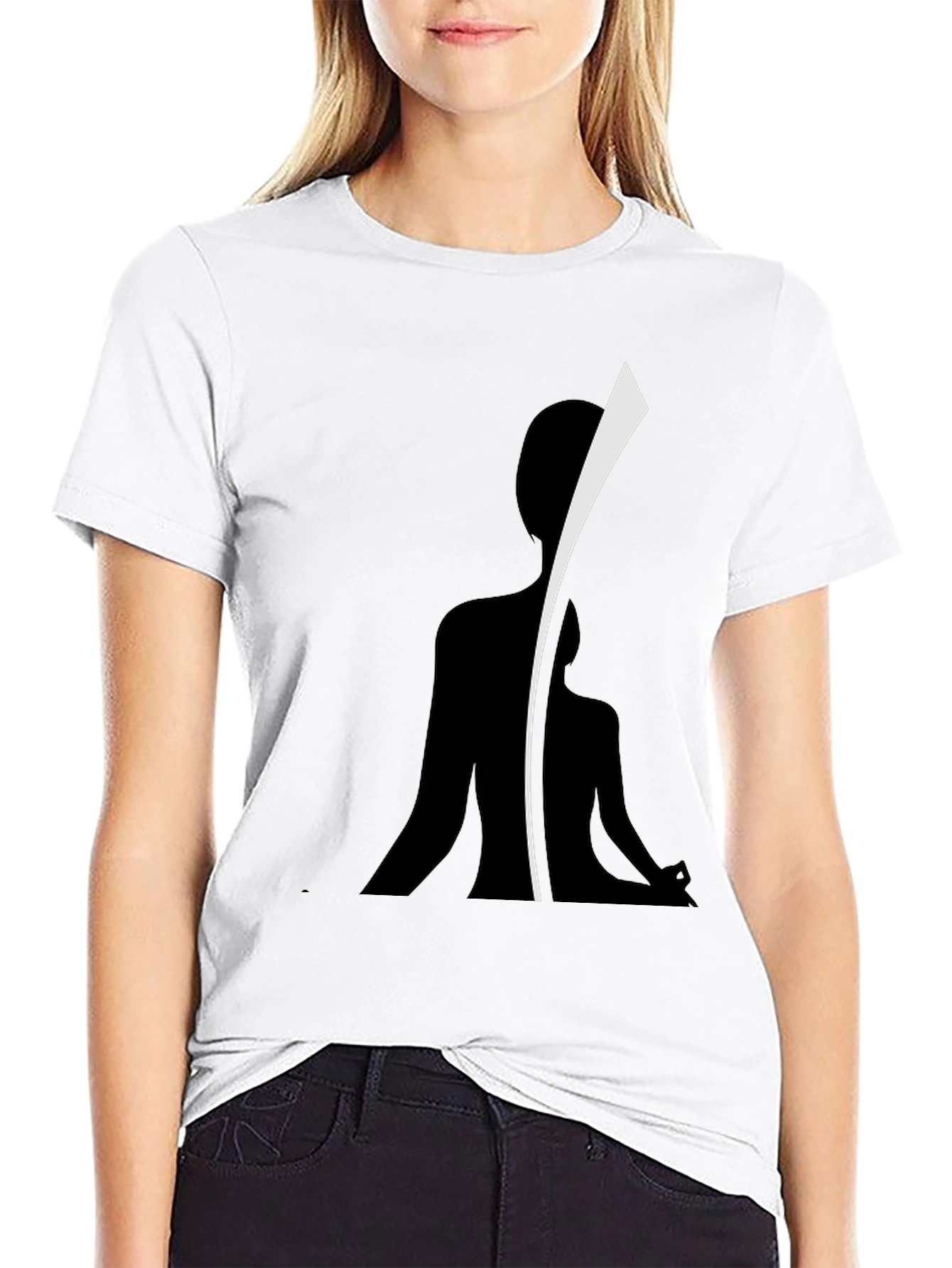 Modern Silhouette Graphic T-Shirt - Black
