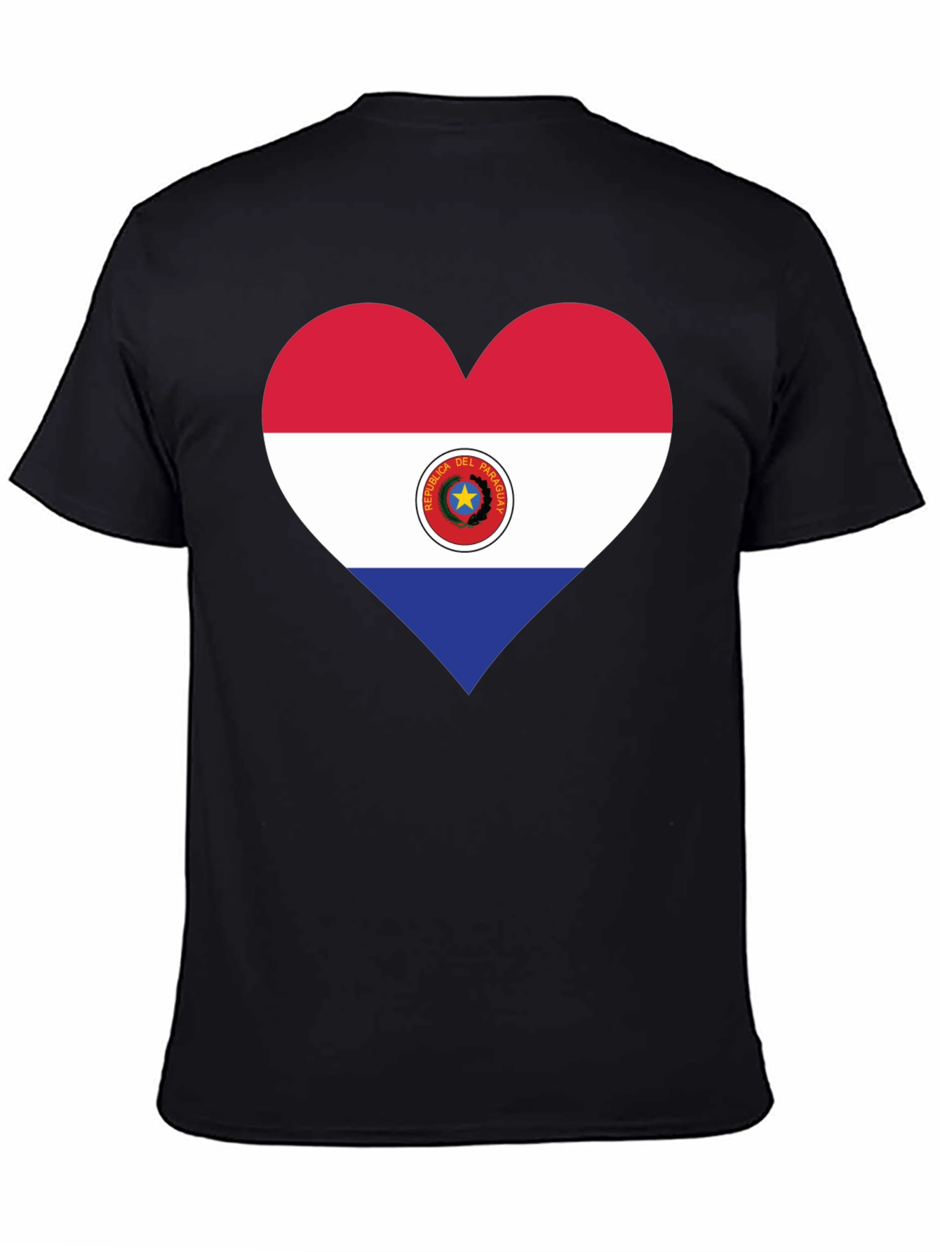 Paraguay Flag Heart T-Shirt - Black