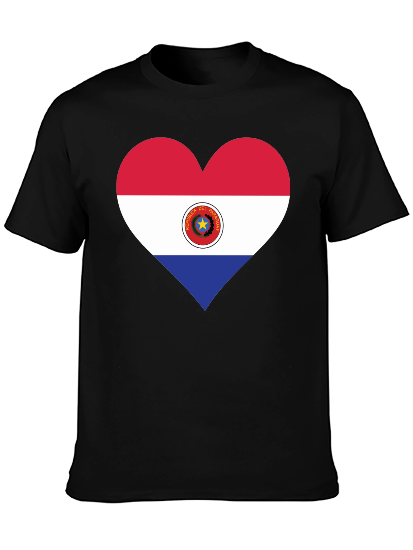 Paraguay Flag Heart T-Shirt - Black