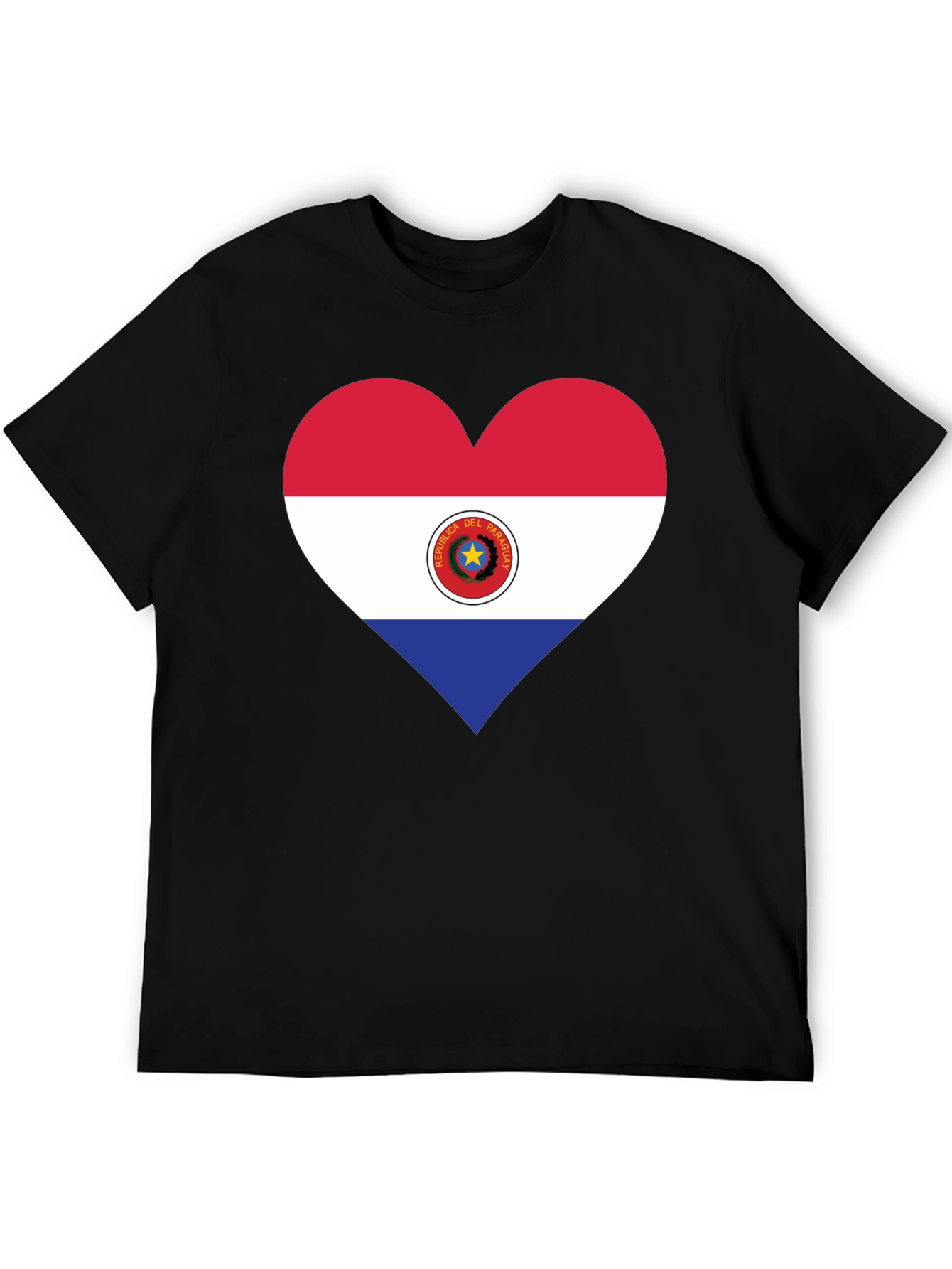 Paraguay Flag Heart T-Shirt - Black