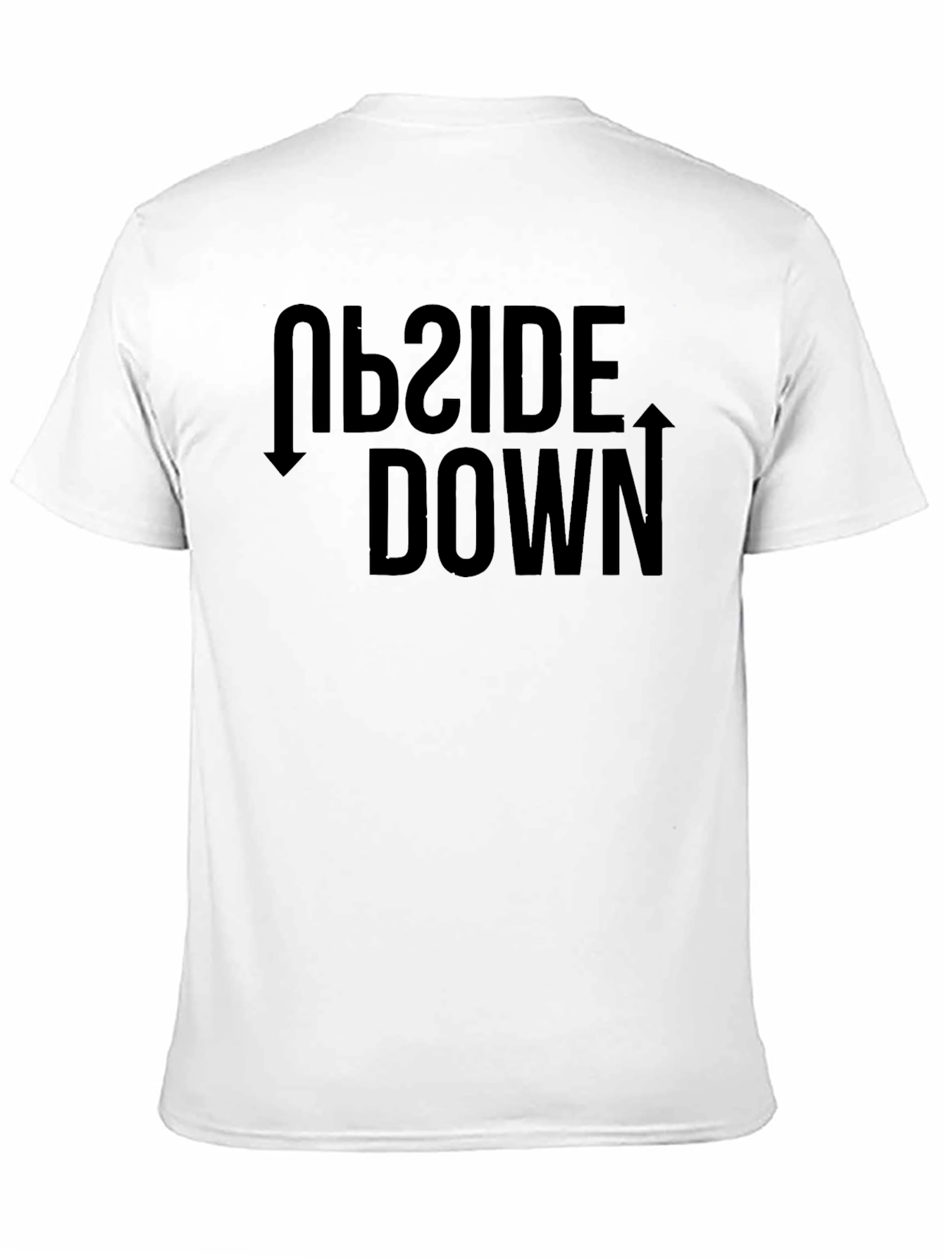 Upside Down Graphic Tee - Black Cotton T-Shirt