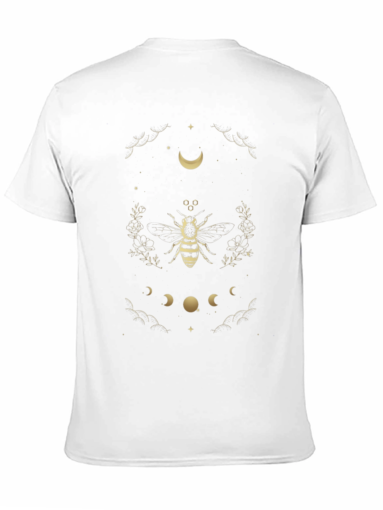 Celestial Bee Graphic Tee - Black Cotton T-Shirt