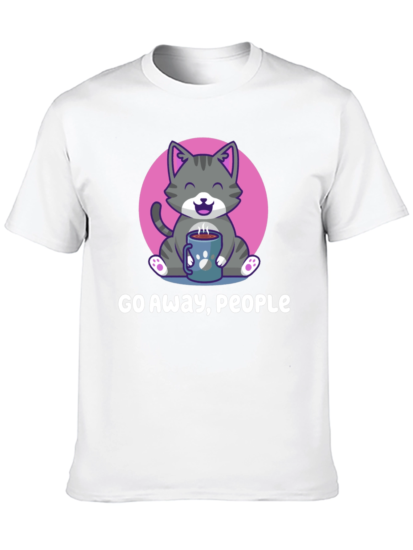 Go Away People Cat Graphic Tee