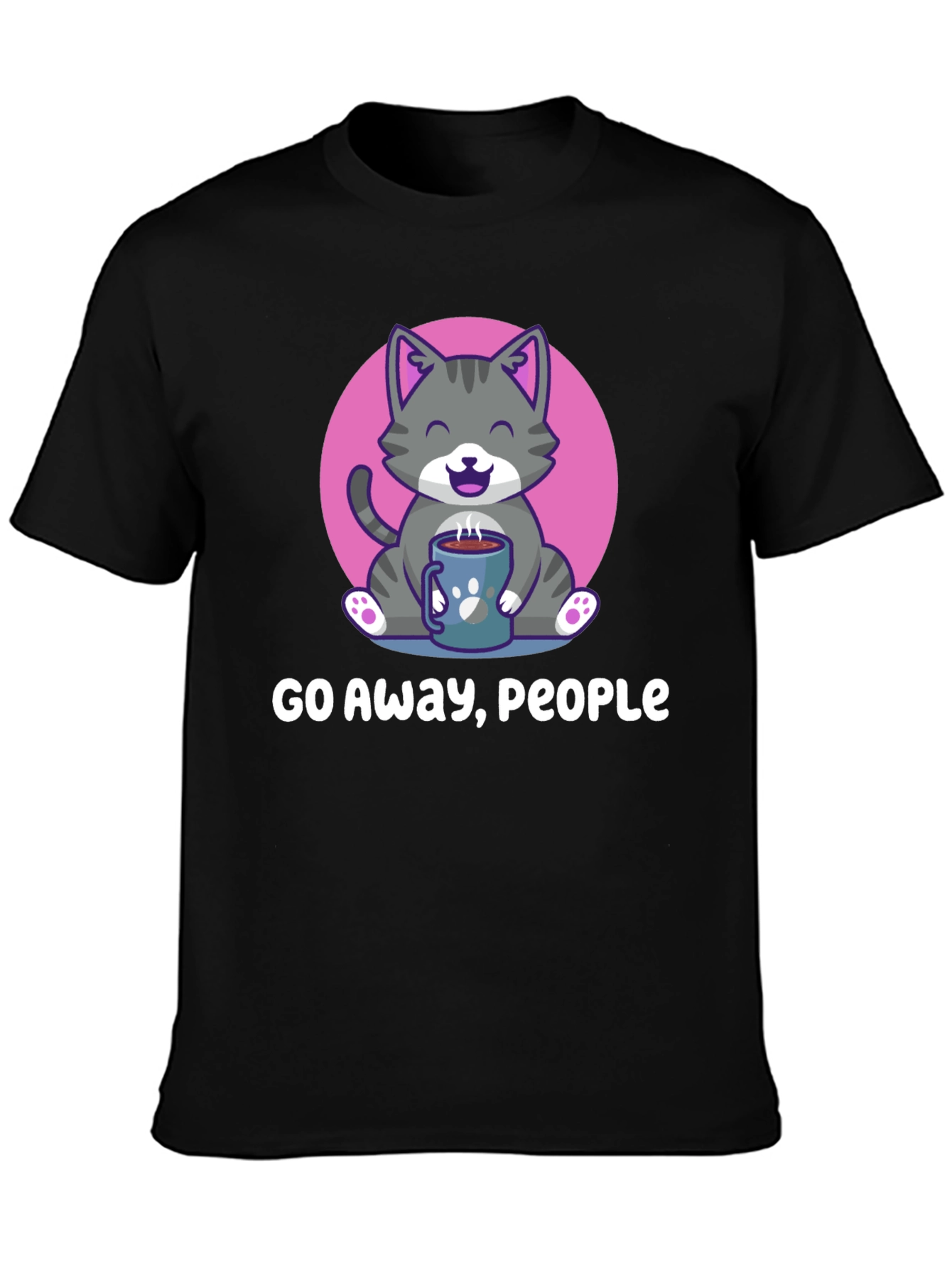 Go Away People Cat Graphic Tee