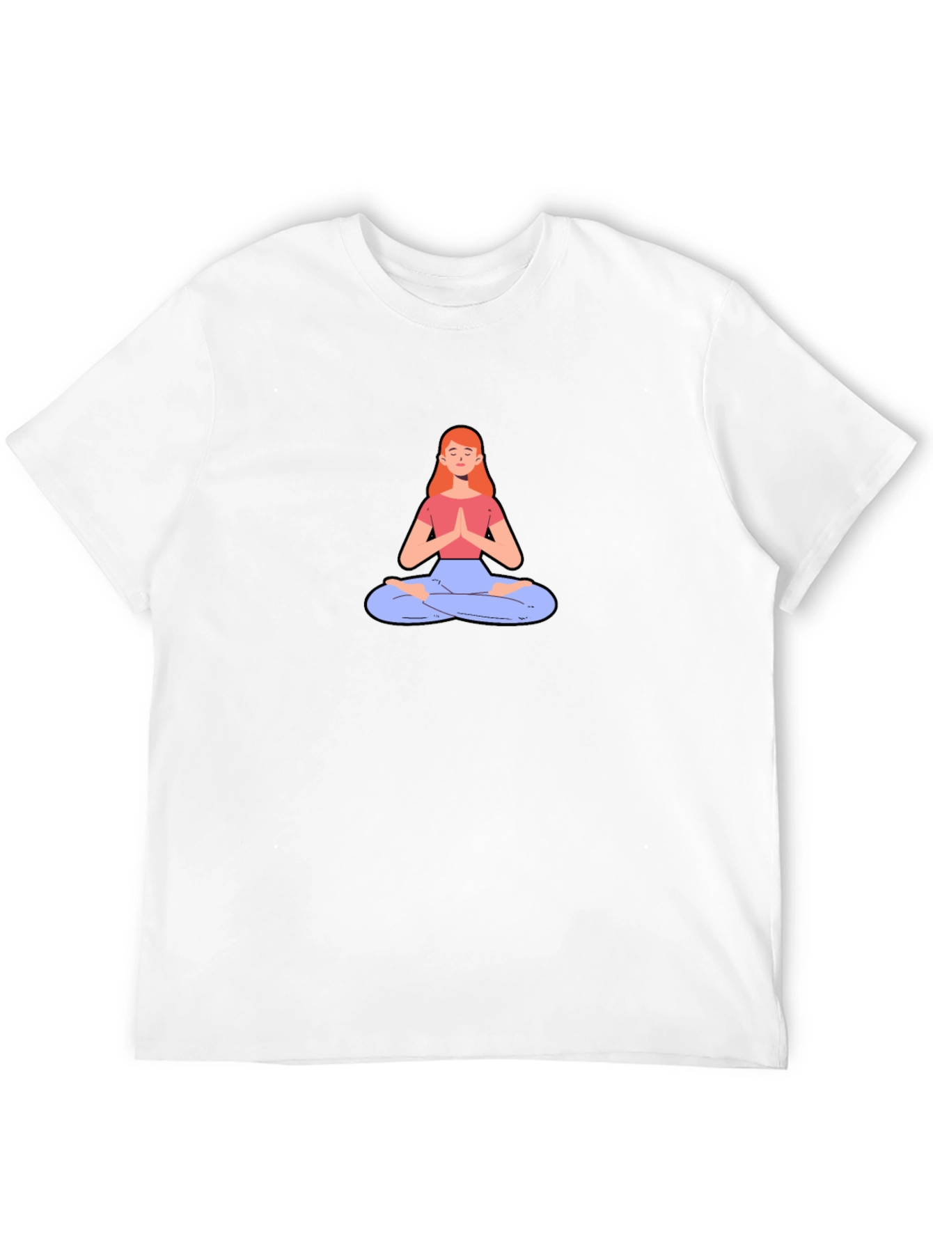 Yoga Meditation Graphic Tee - Black Cotton T-Shirt